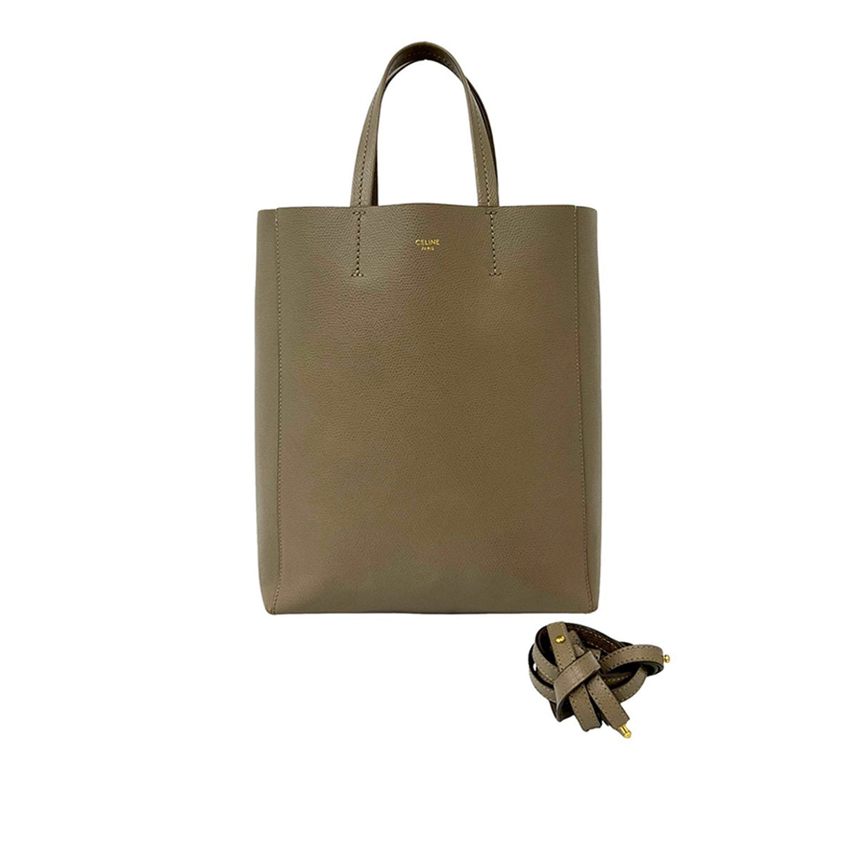 Celine Small Grained Calfskin Vertical Cabas Satchel