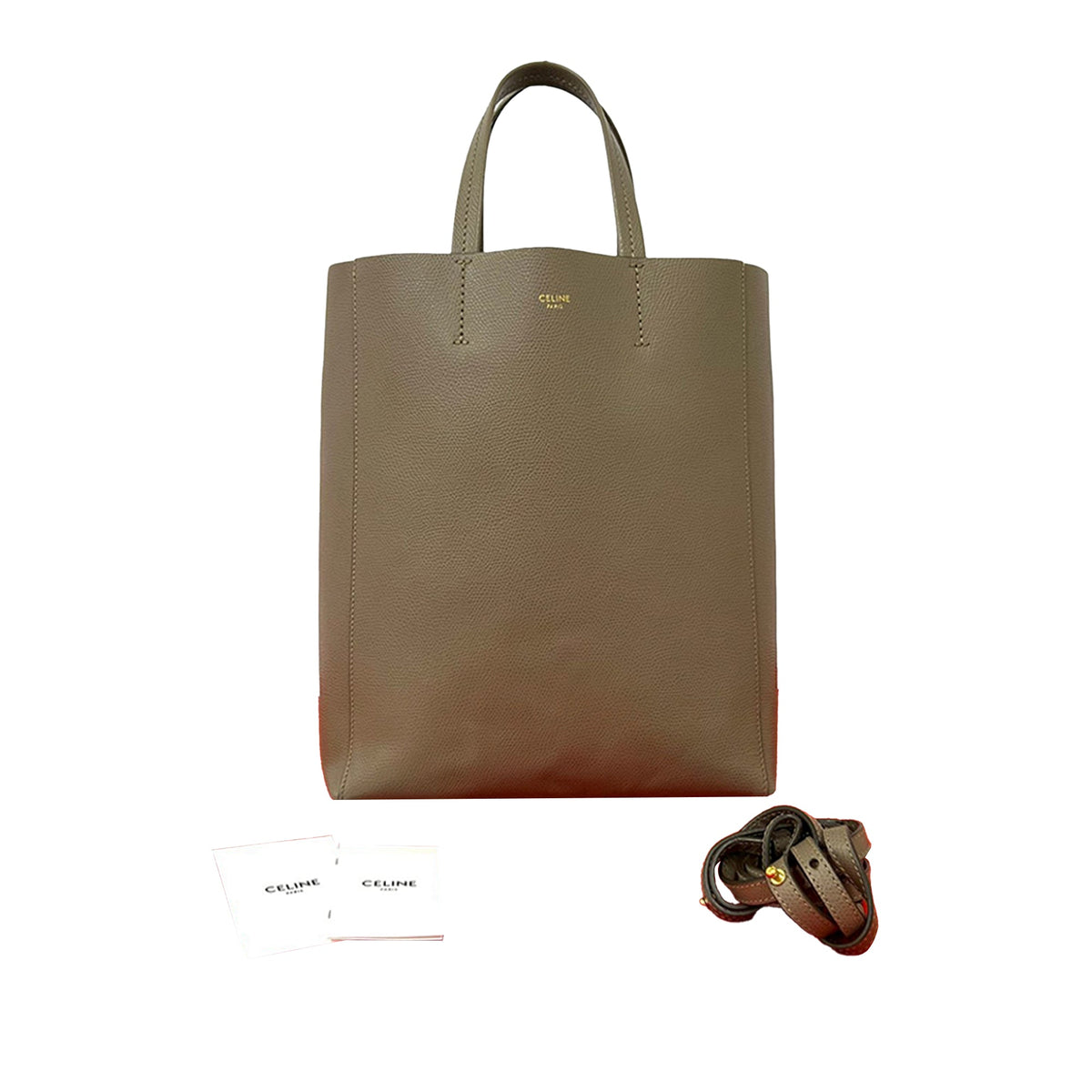 Celine Small Grained Calfskin Vertical Cabas Satchel