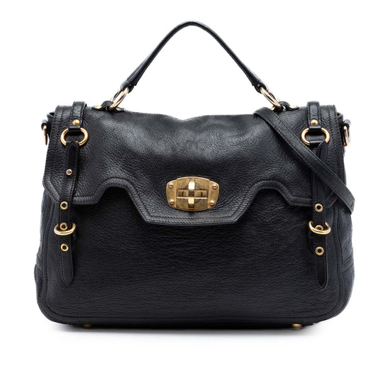Miu Miu Cervo Deerskin Buckles East West Satchel