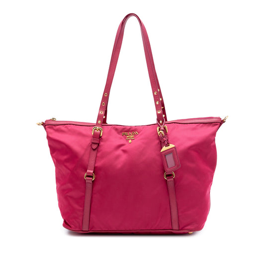 Prada Saffiano Trimmed Tessuto Satchel