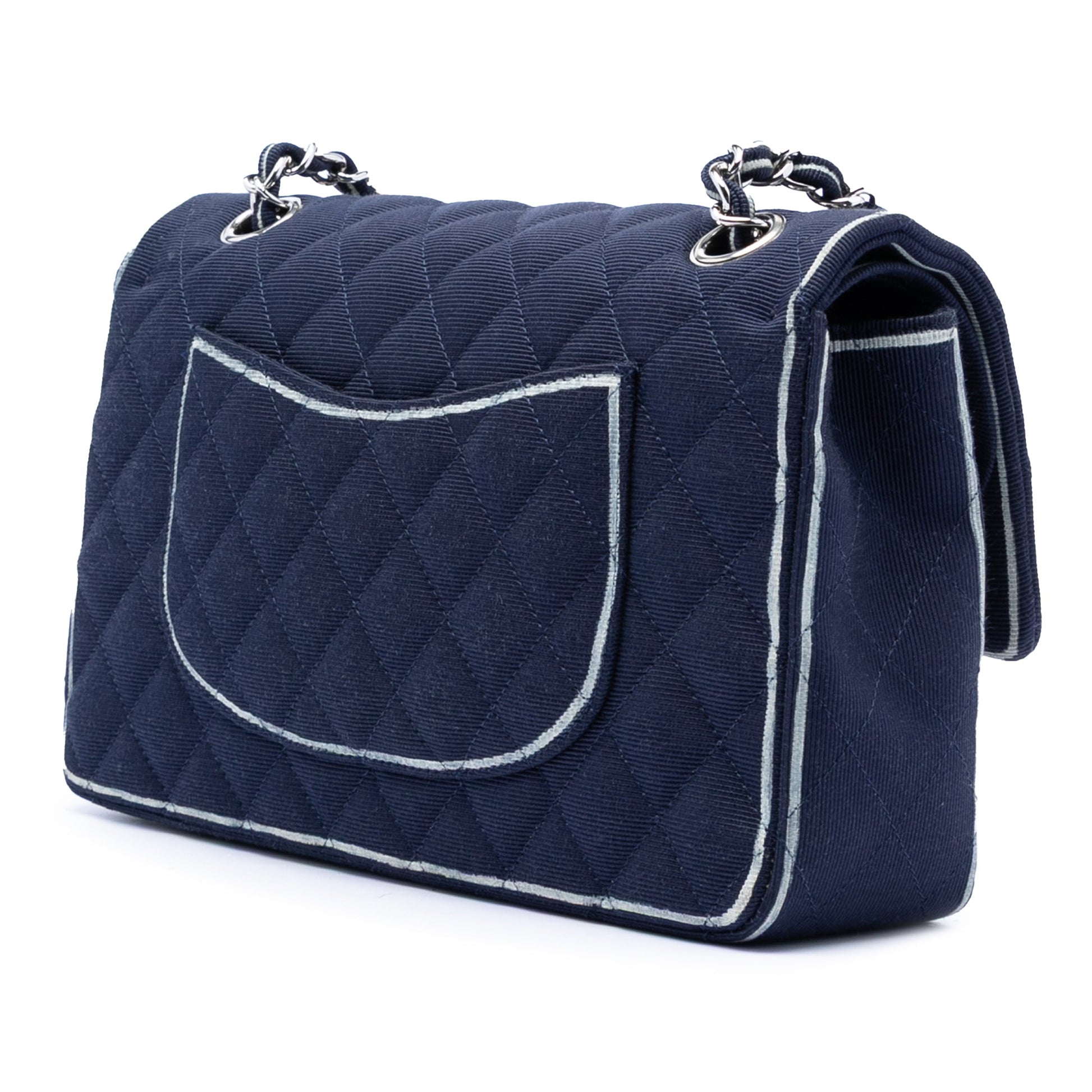 Chanel Medium Classic Printed Grosgrain Double Flap