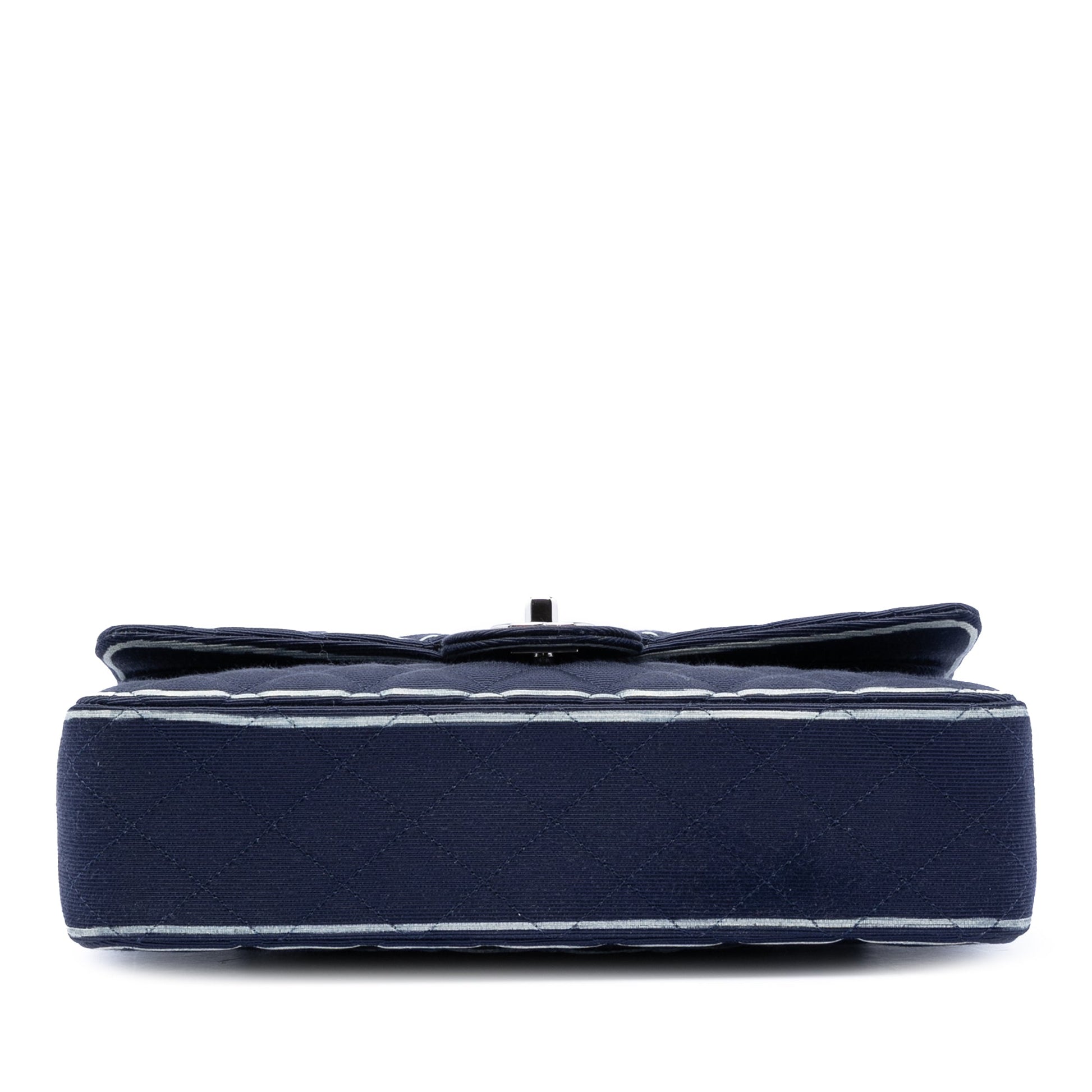 Chanel Medium Classic Printed Grosgrain Double Flap