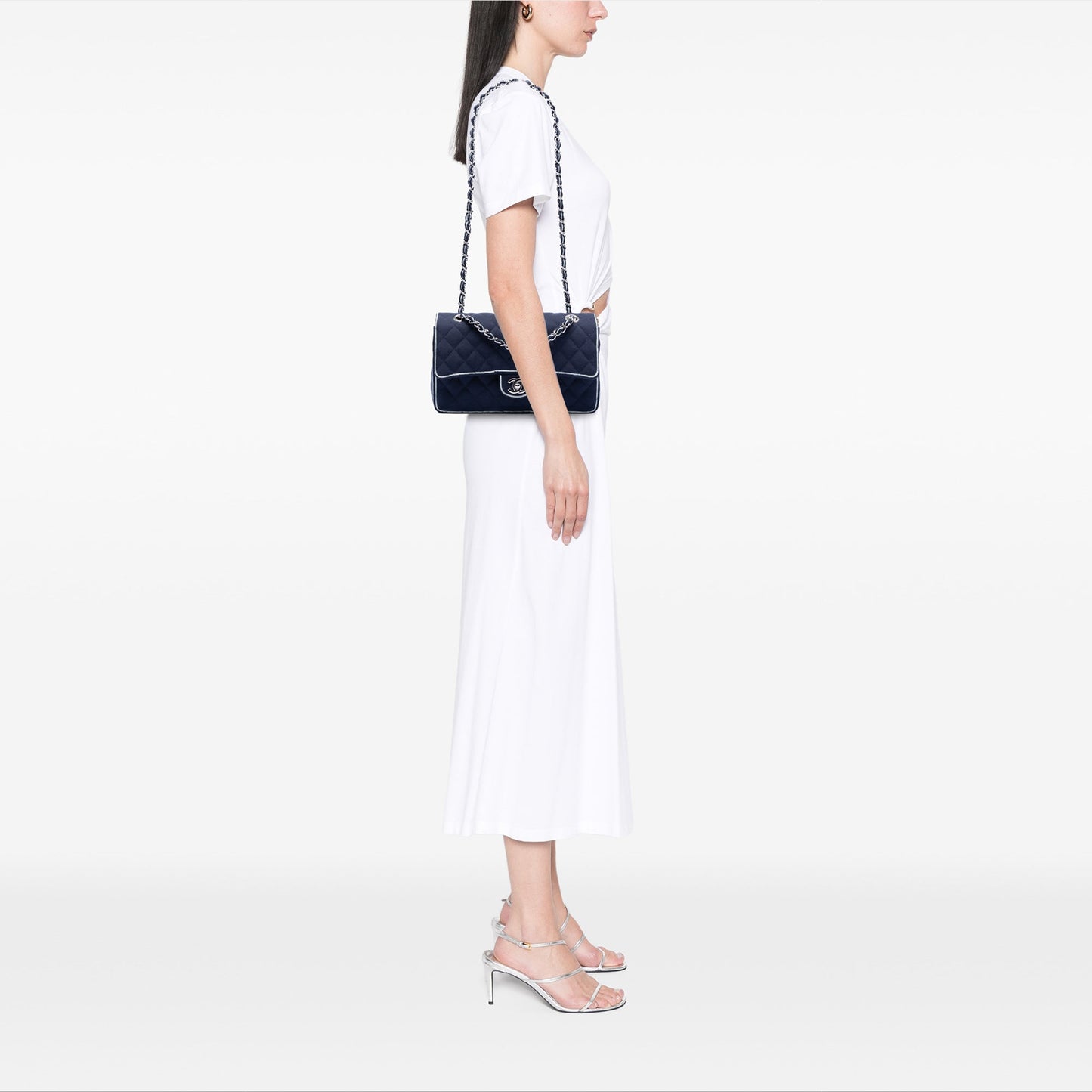 Chanel Medium Classic Printed Grosgrain Double Flap