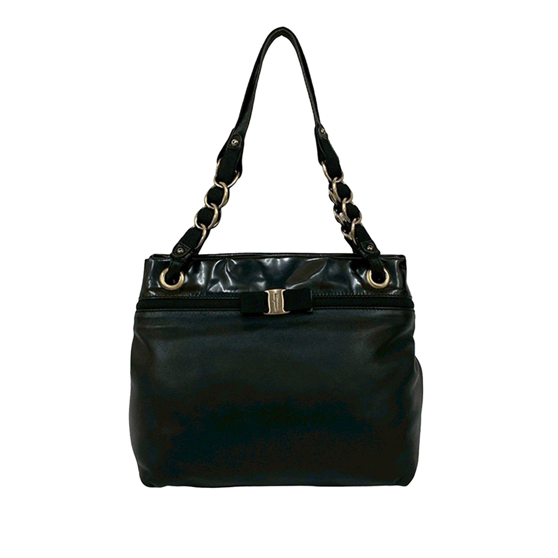 Ferragamo Leather Vara Bow Shoulder Bag