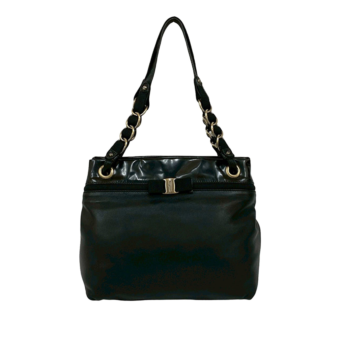 Ferragamo Leather Vara Bow Shoulder Bag
