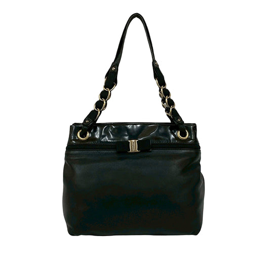Ferragamo Leather Vara Bow Shoulder Bag