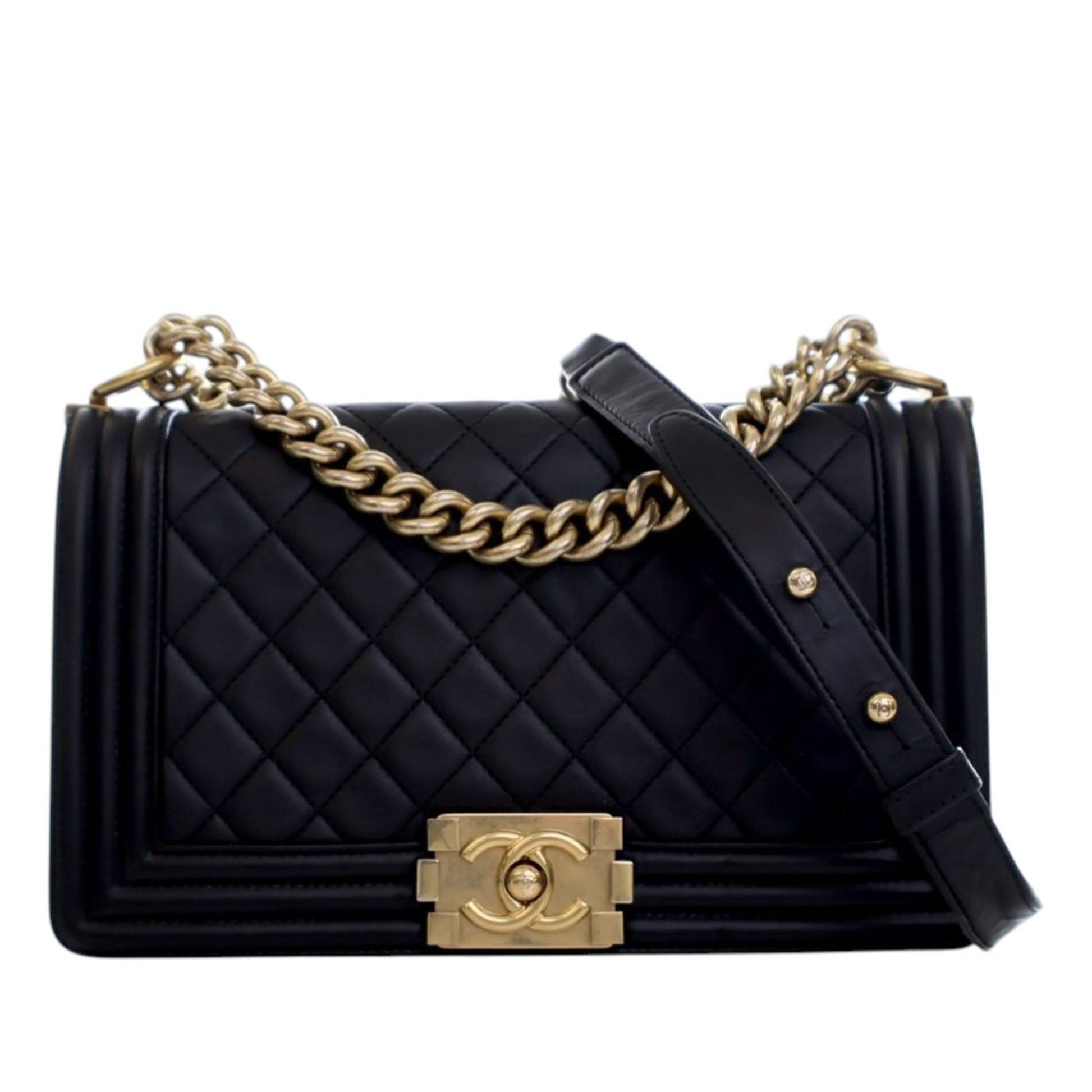 Chanel Old Medium Quilted Lambskin Boy Flap
