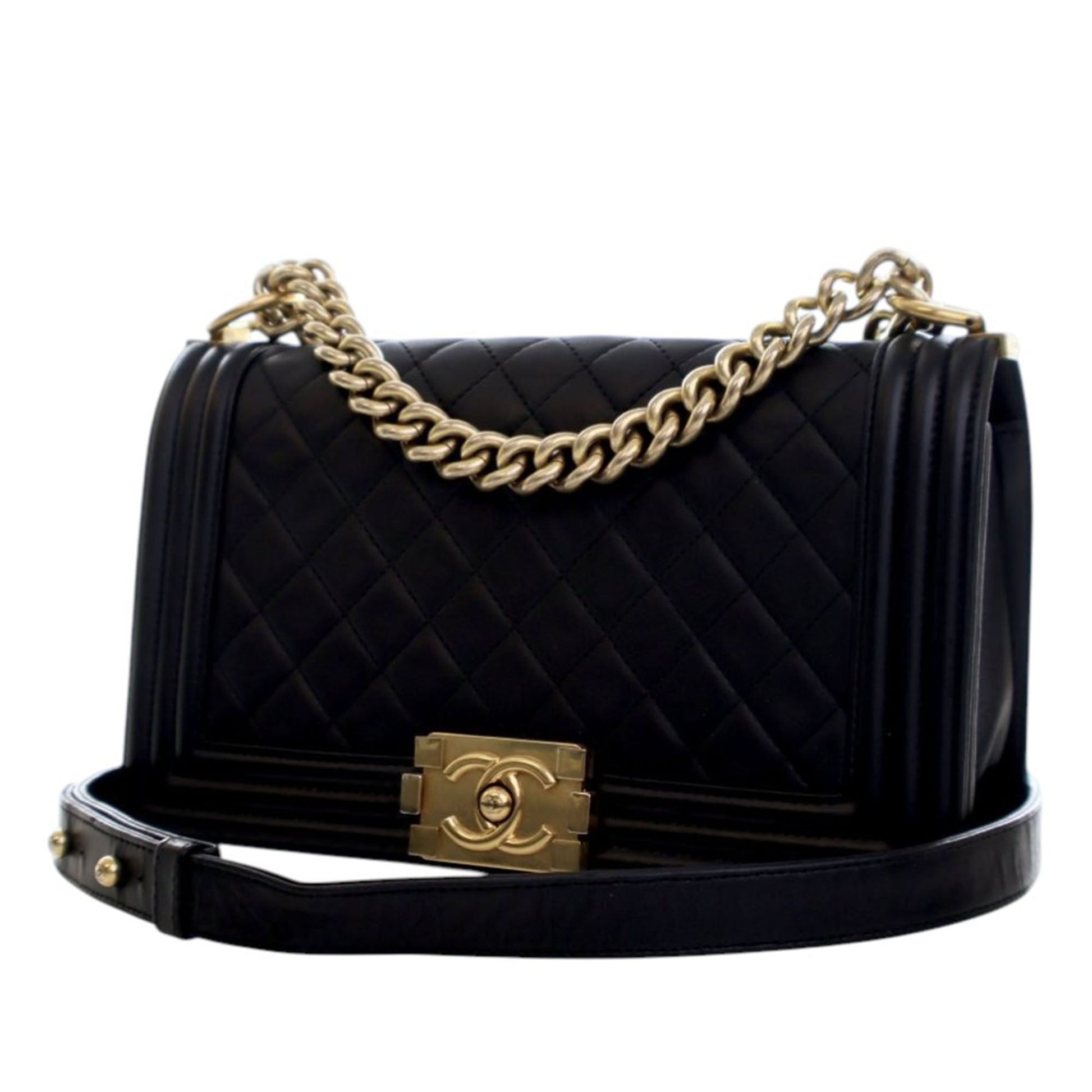 Chanel Old Medium Quilted Lambskin Boy Flap