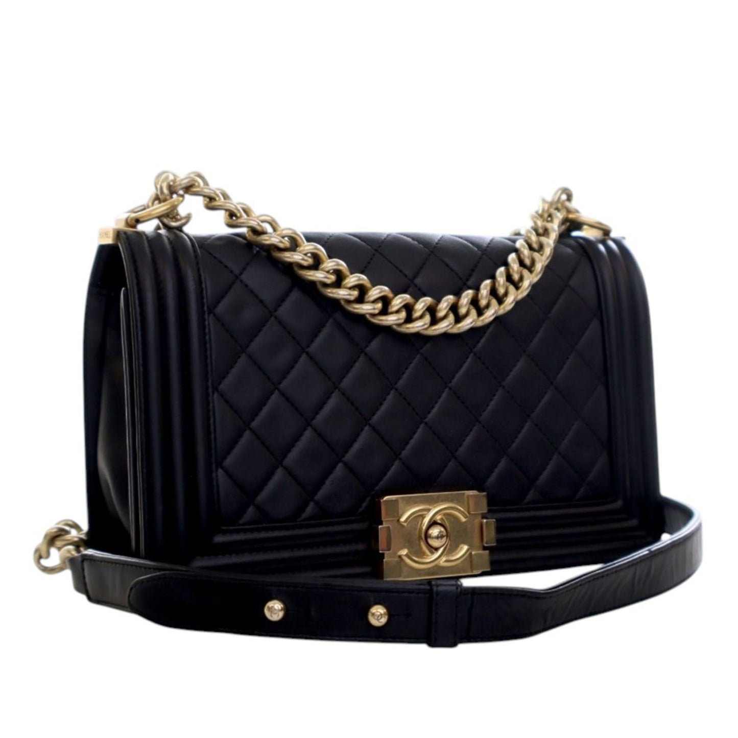 Chanel Old Medium Quilted Lambskin Boy Flap