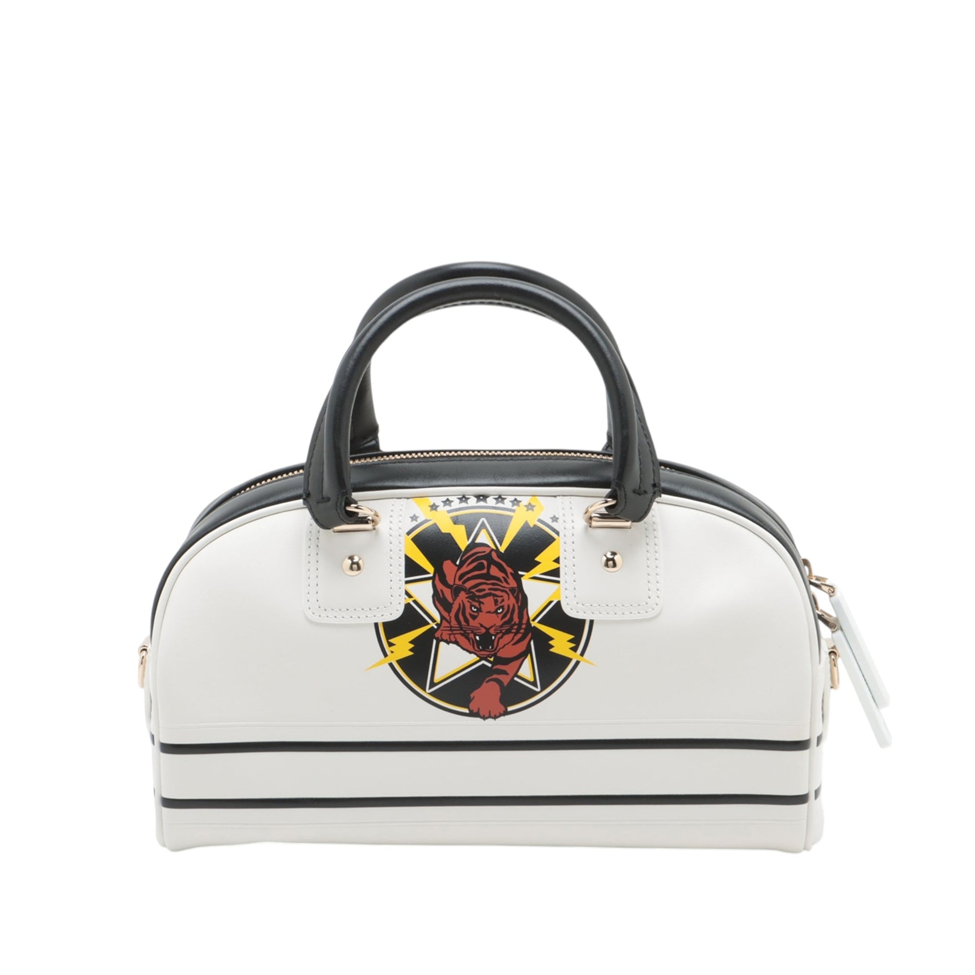 Dior Small Leather Tiger Dior Vibe Zip Bowling Bag