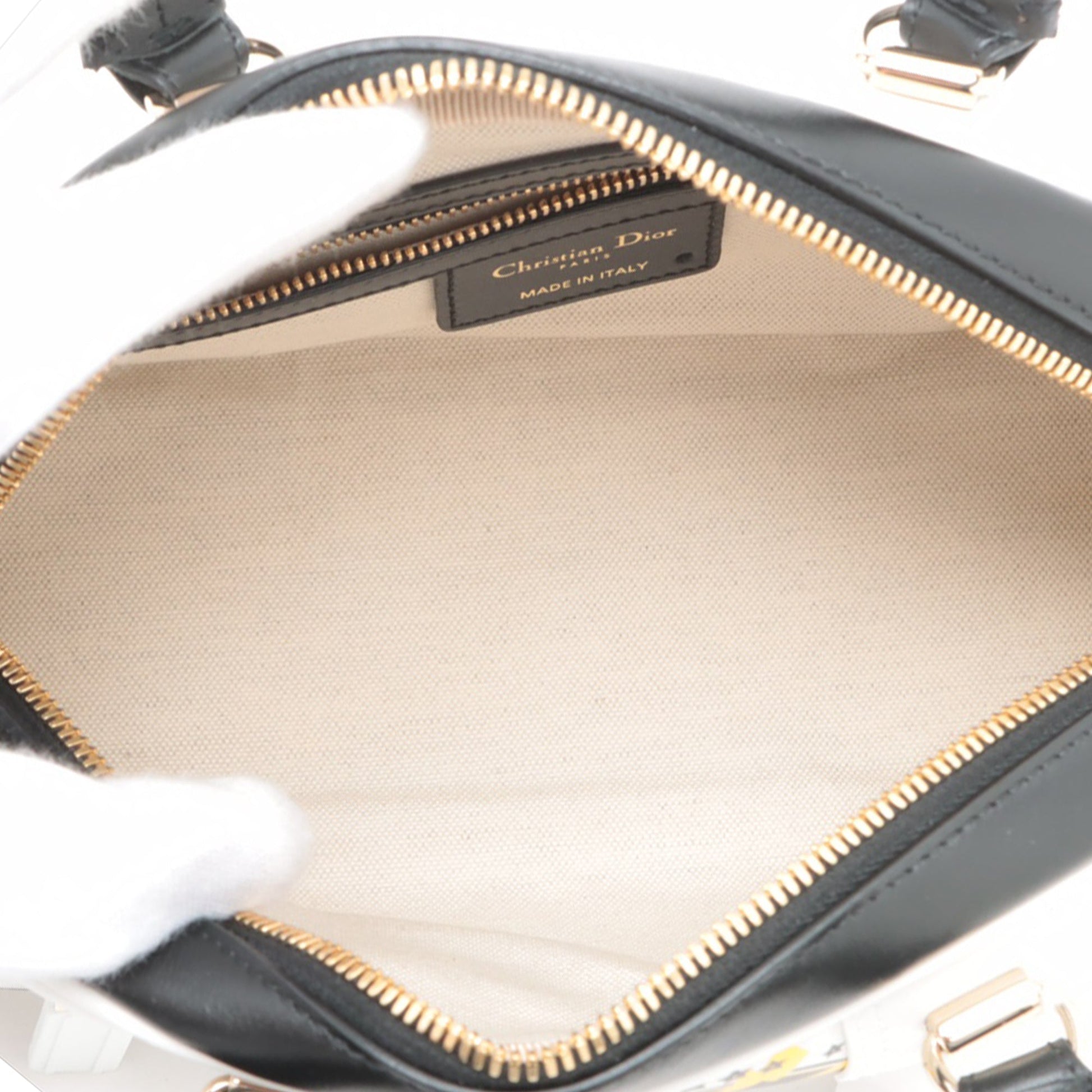 Dior Small Leather Tiger Dior Vibe Zip Bowling Bag