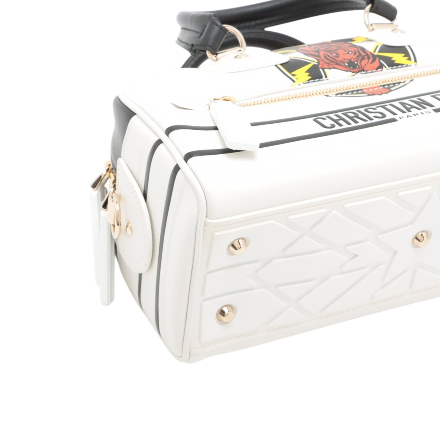 Dior Small Leather Tiger Dior Vibe Zip Bowling Bag