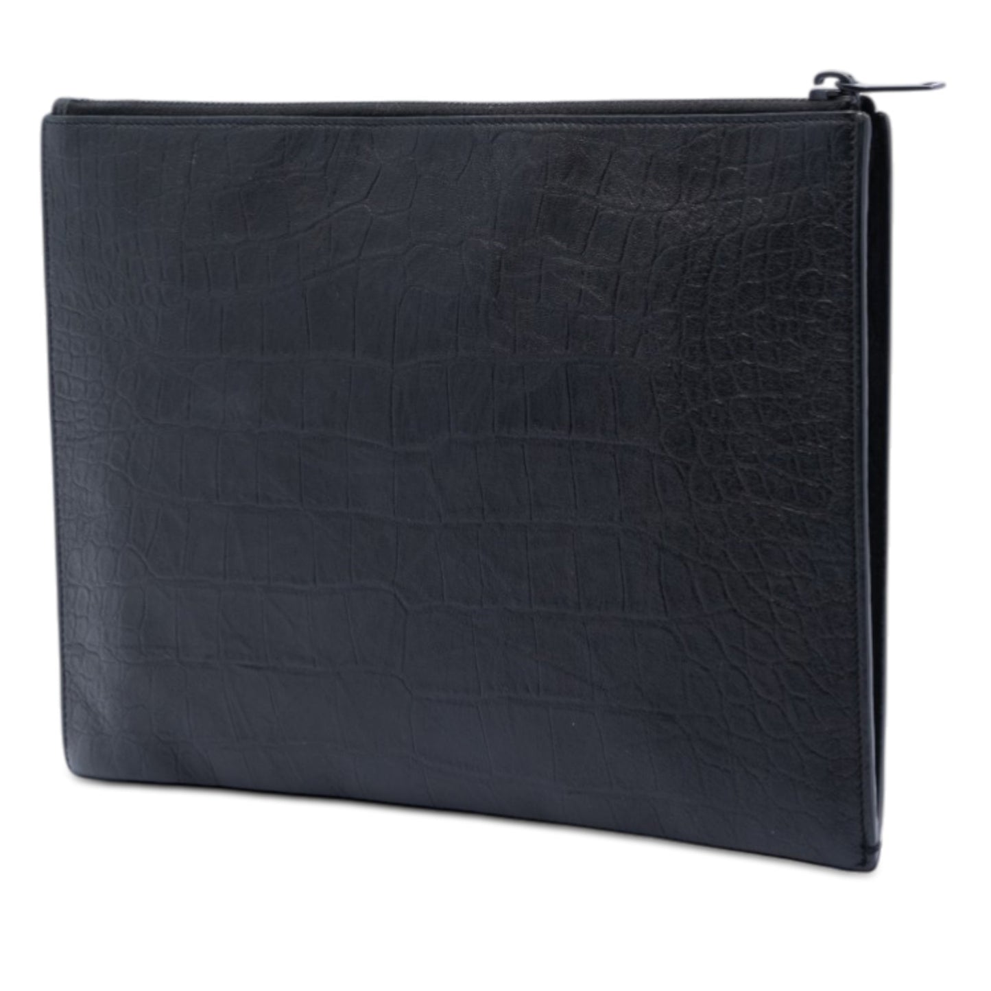 Croc Embossed Leather Monogram Document Holder