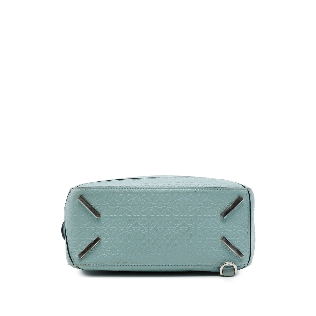 LOEWE Small Anagram Embossed Calfskin Puzzle Satchel — Blue