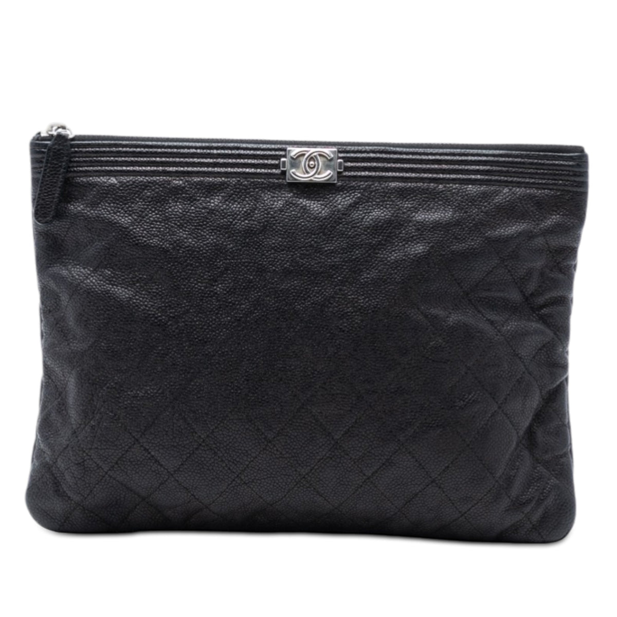 Chanel Medium Quilted Caviar Boy O Case Clutch