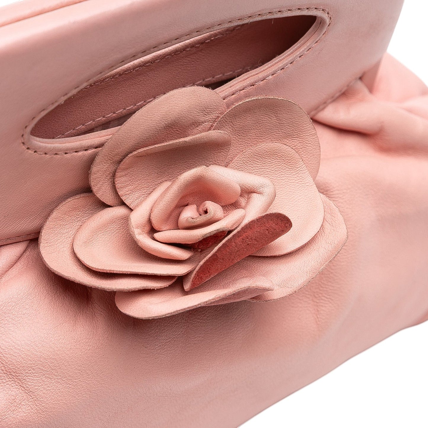 Chanel Lambskin Camellia Top Handle Frame Bag
