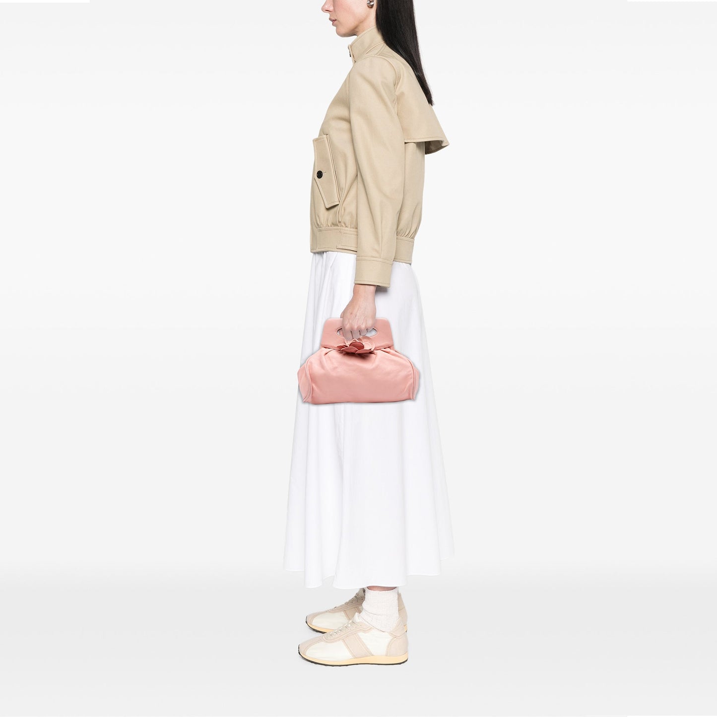 Chanel Lambskin Camellia Top Handle Frame Bag