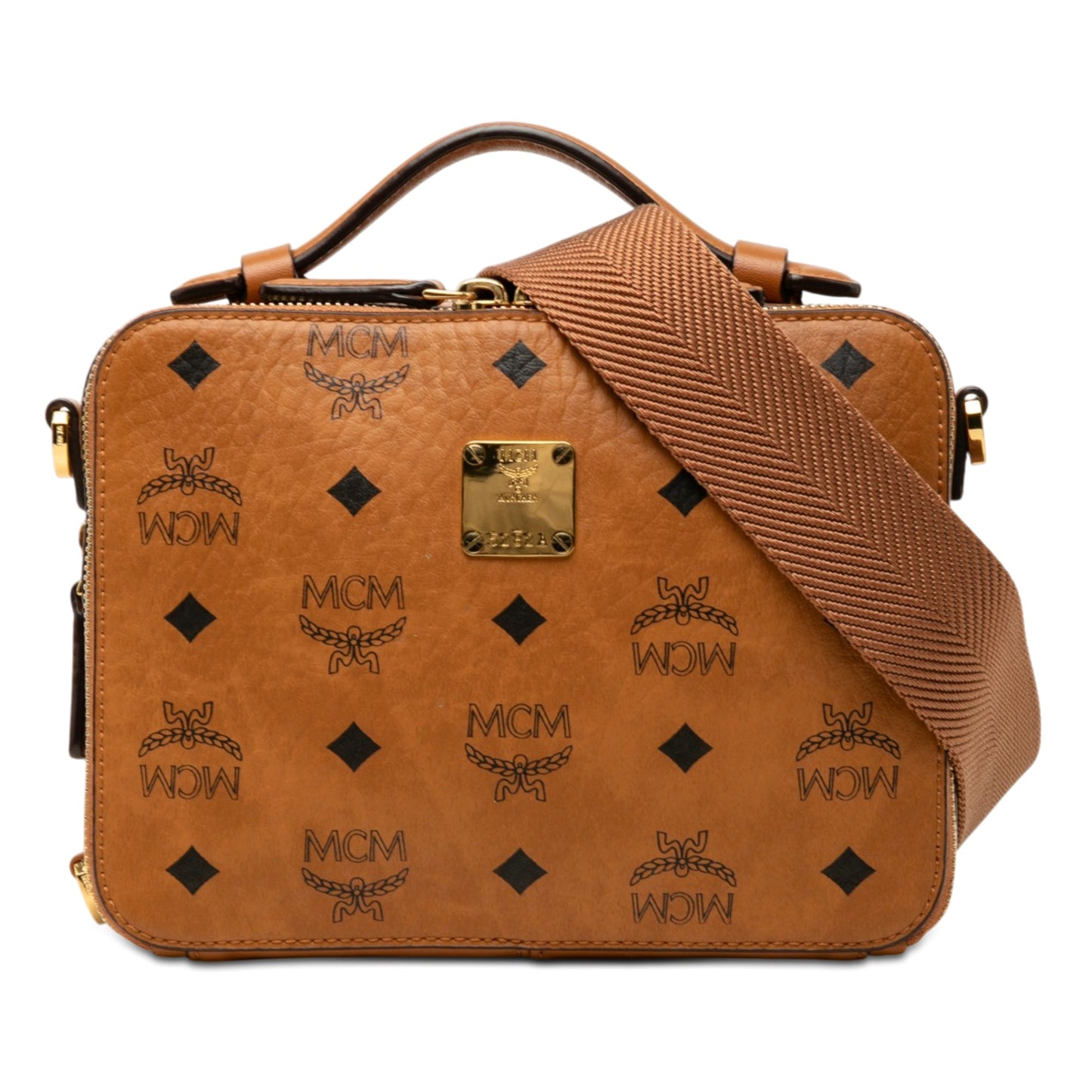 MCM Small Visetos Coated Canvas Klassik Satchel