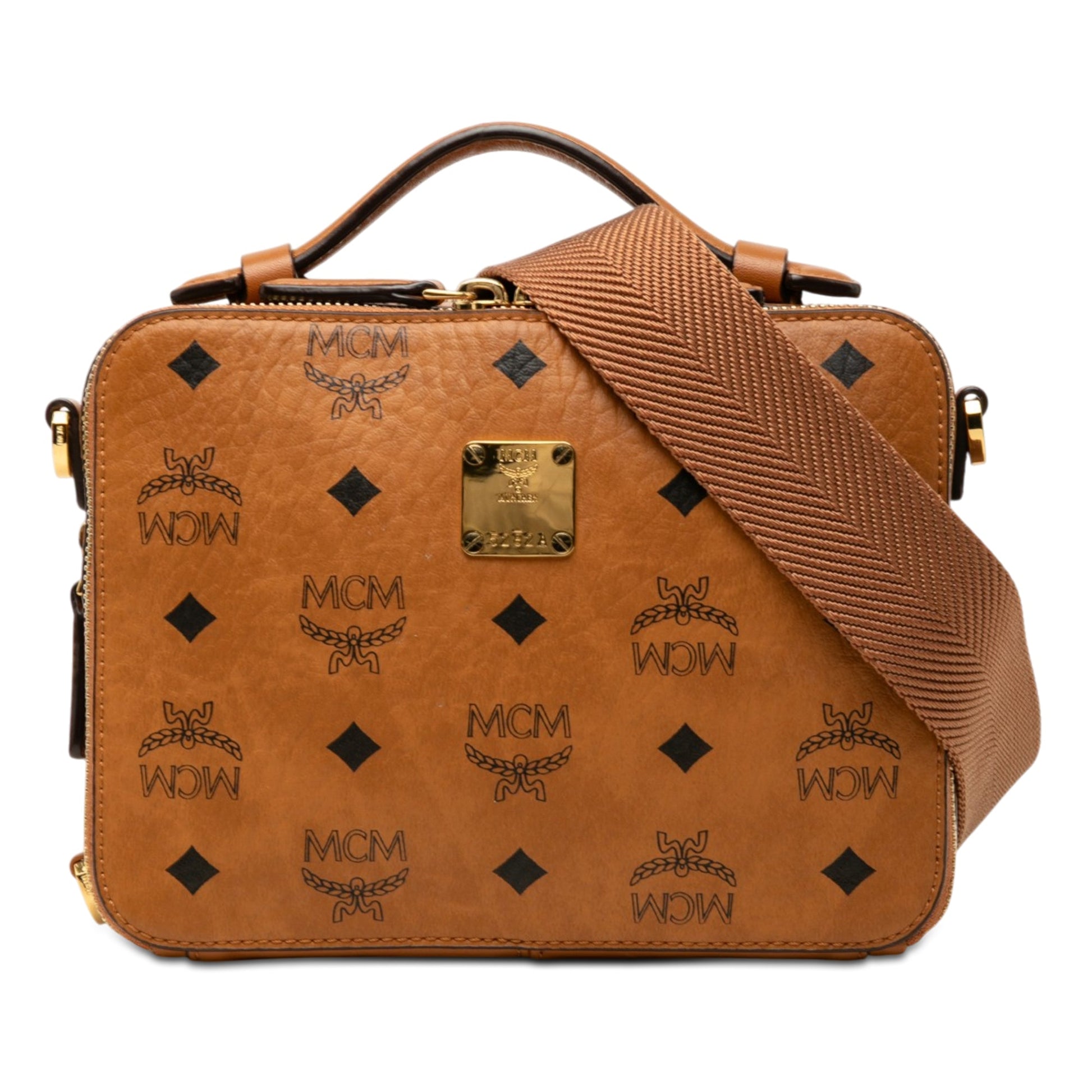 MCM Small Visetos Coated Canvas Klassik Satchel