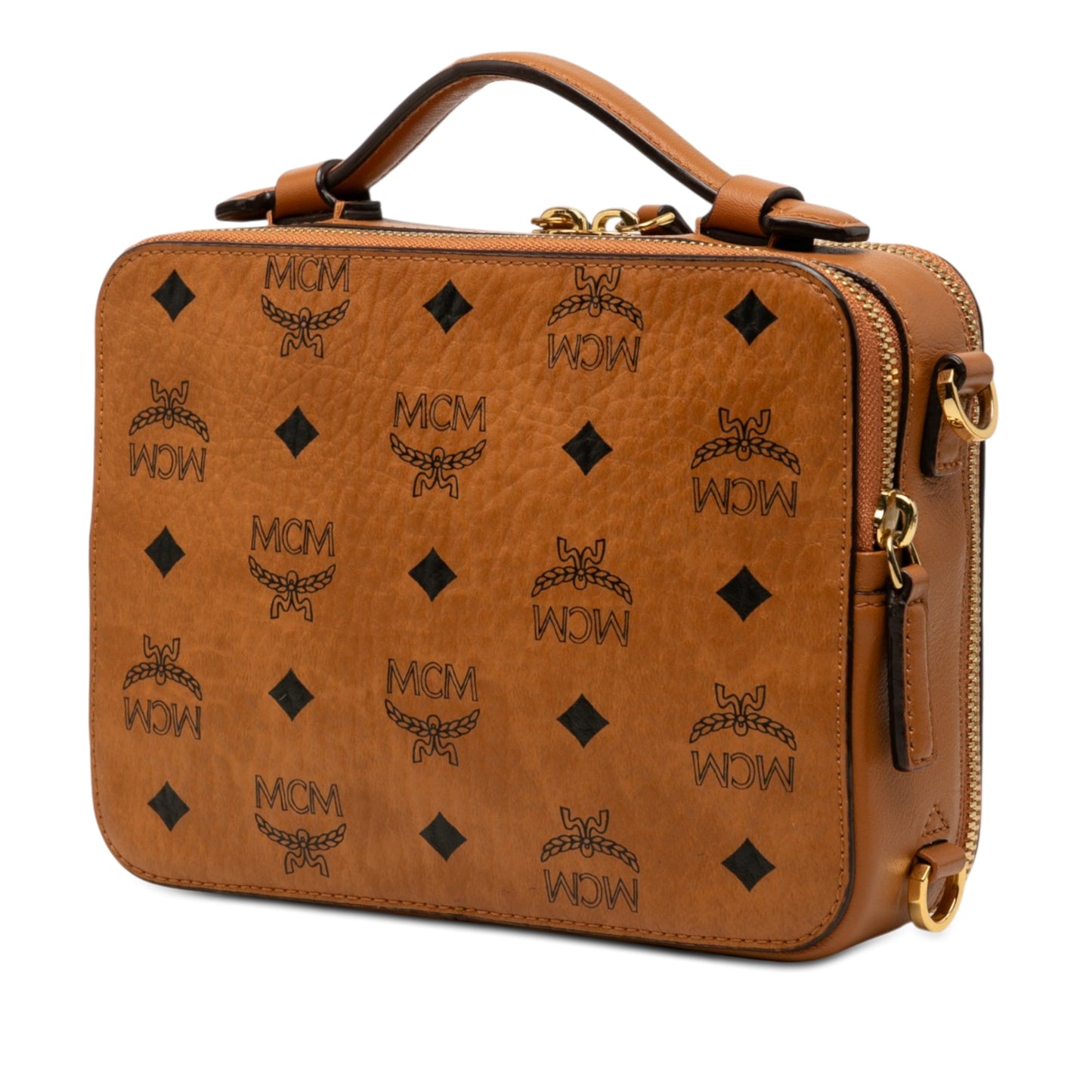 MCM Small Visetos Coated Canvas Klassik Satchel