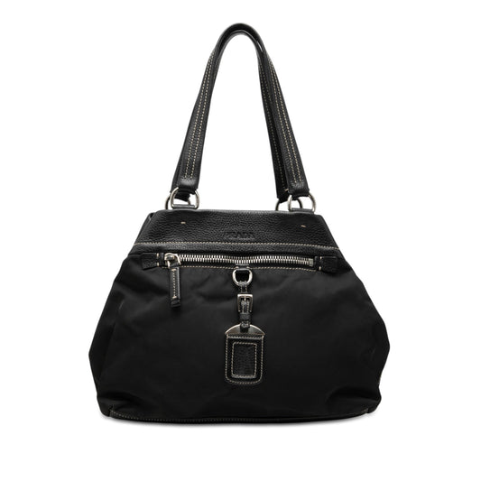 Prada Vitello Trimmed Tessuto Tote