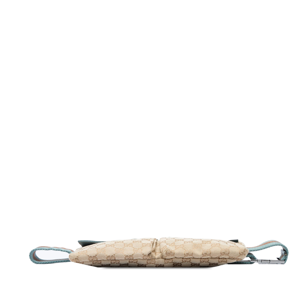 Gucci GG Canvas Web Double Pocket Belt Bag — Beige