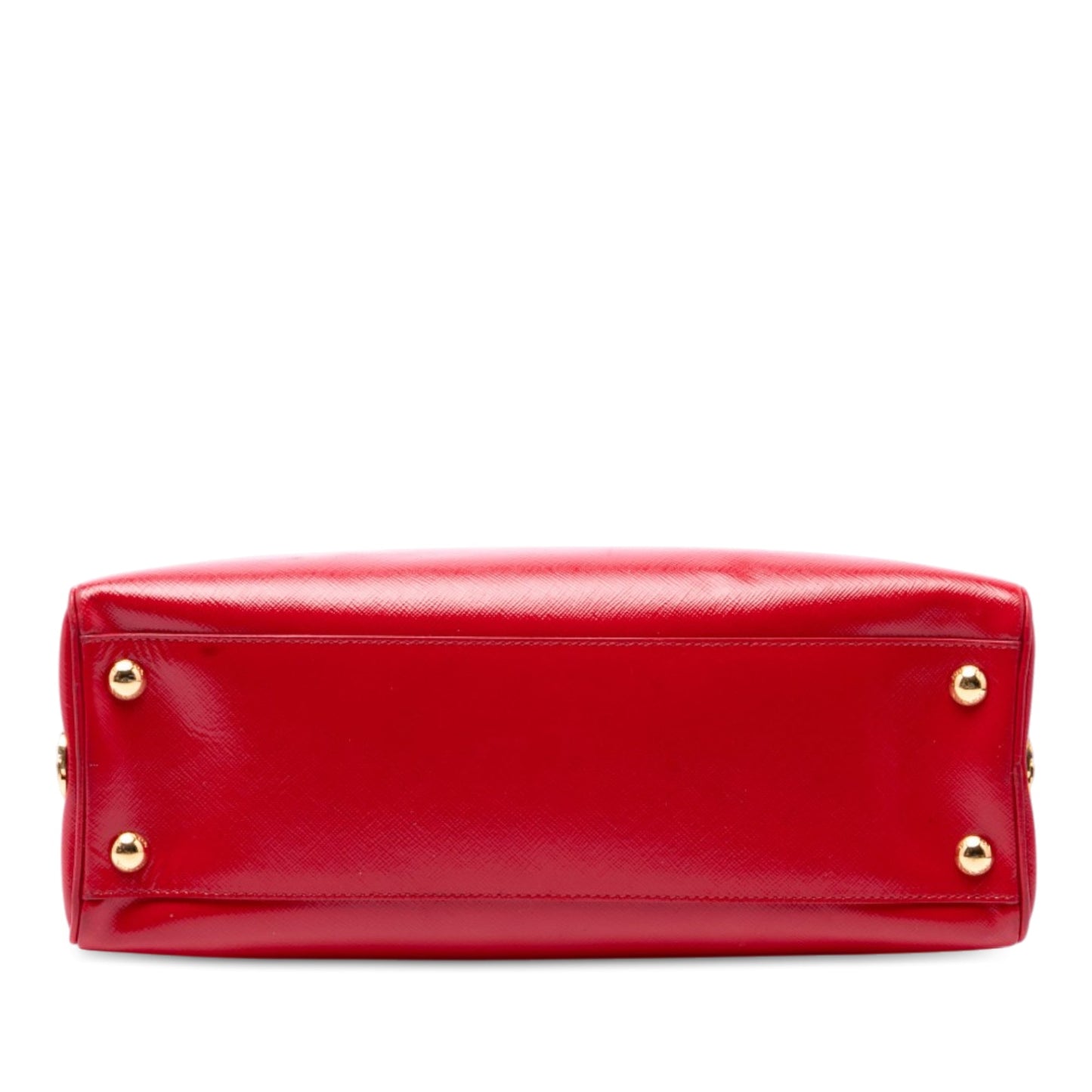 Prada Saffiano Vernice Pyramid Frame Handbag