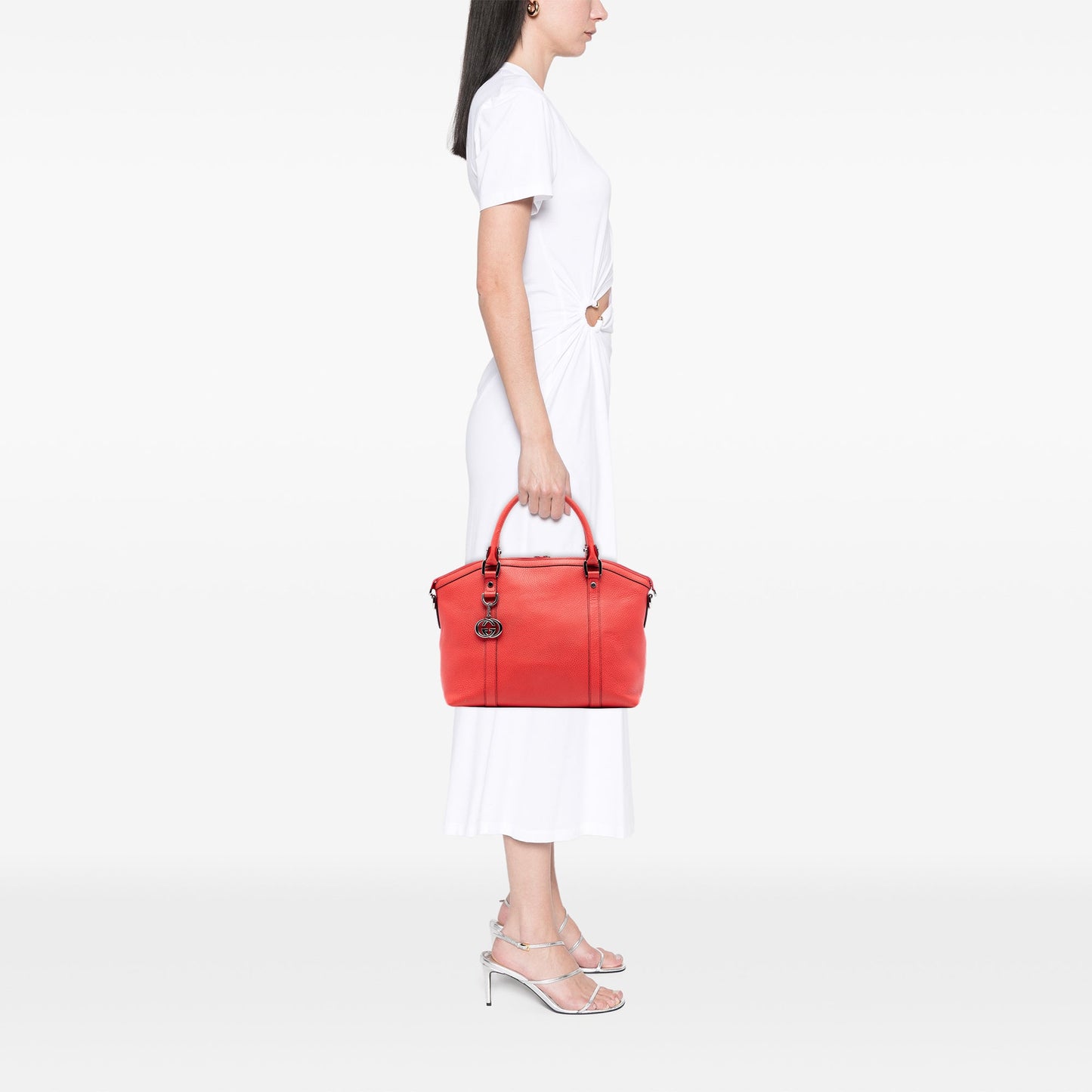 Gucci Leather GG Charm Dome Satchel