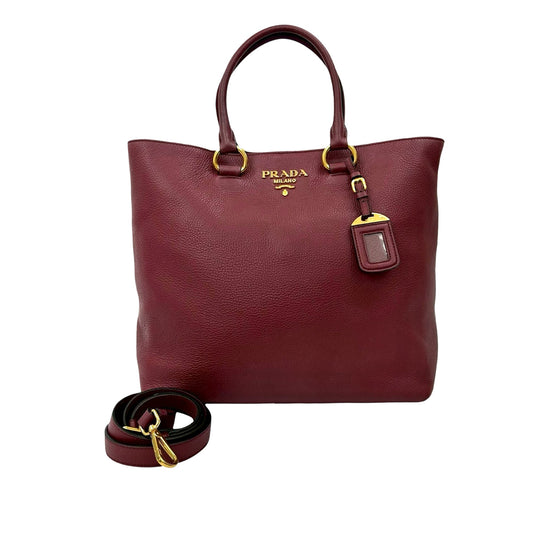 Prada Vitello Daino Open Convertible Tote