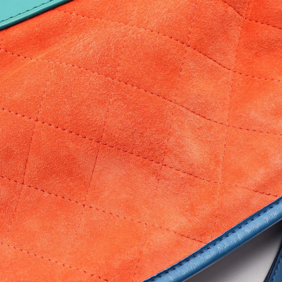 Chanel Medium Tricolor Quilted Suede and Calfskin Gabrielle Hobo — Orange