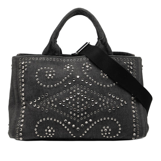 Prada Denim Canapa Bijoux Satchel