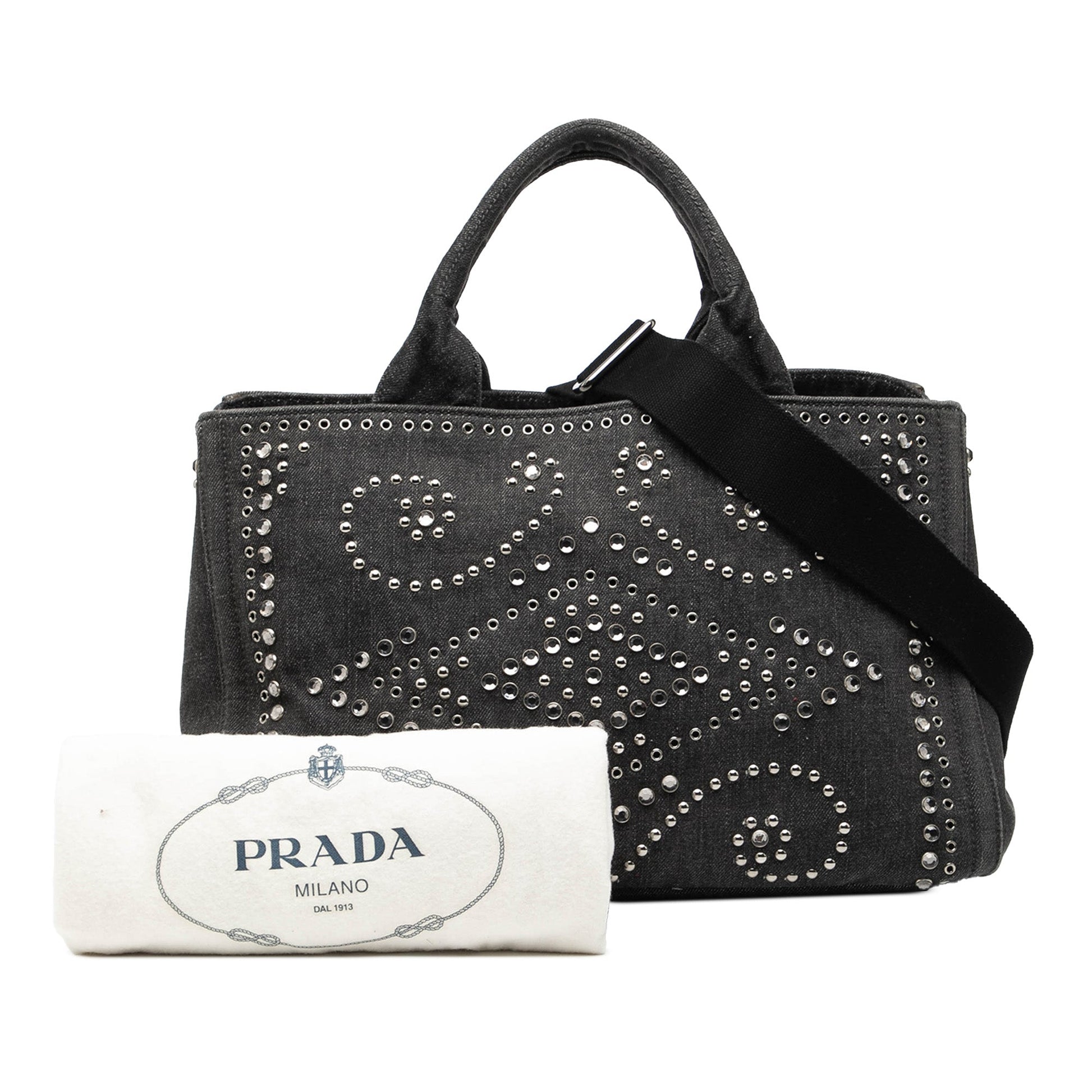 Prada Denim Canapa Bijoux Satchel