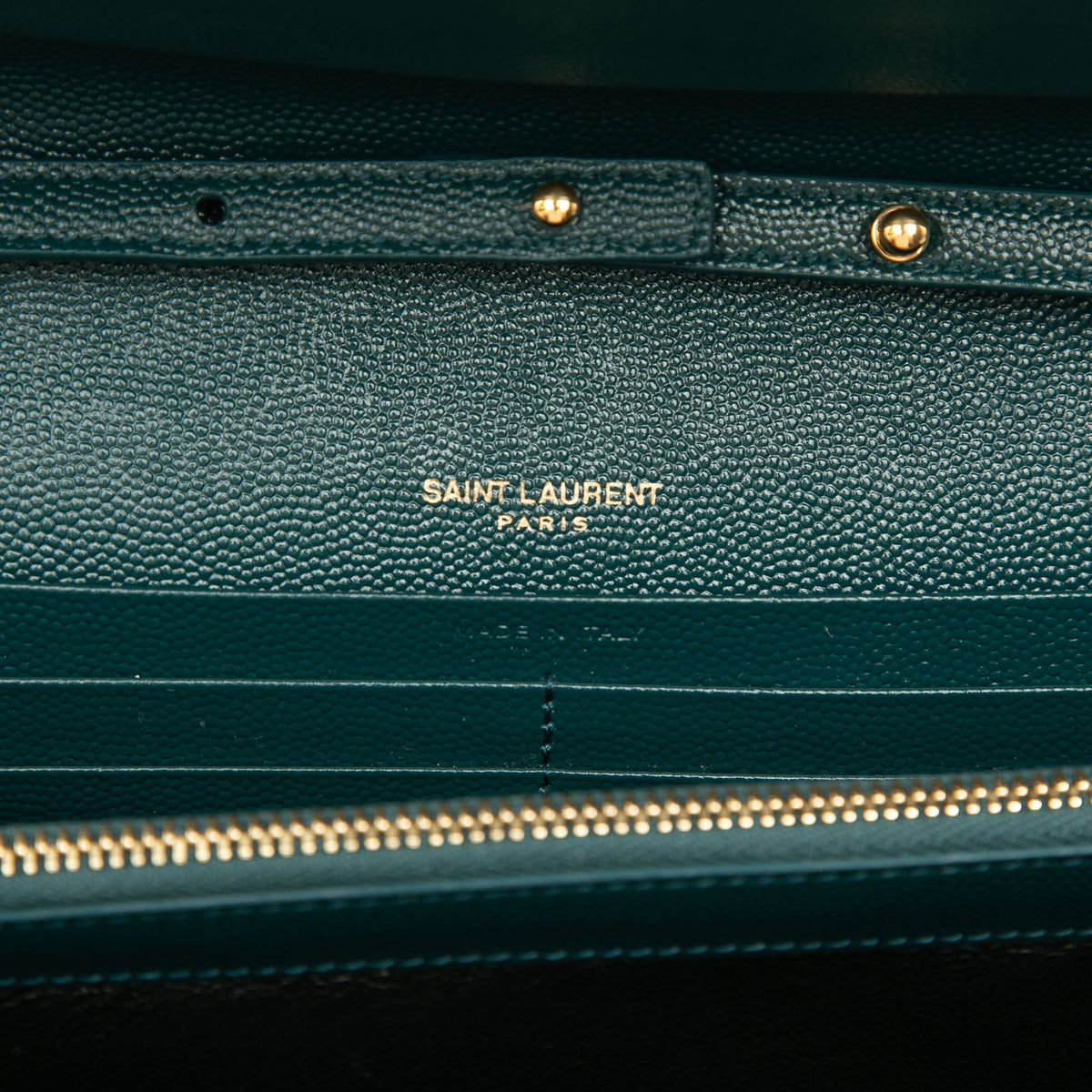 Saint Laurent Grain De Poudre Triquilt Monogram Envelope Wallet on Chain