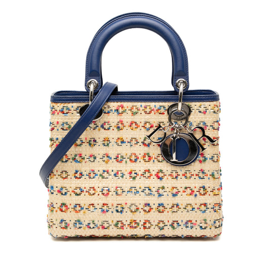 Medium Woven Raffia Lady Dior