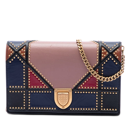Dior Small Multicolore Studded Lambskin Diorama Flap