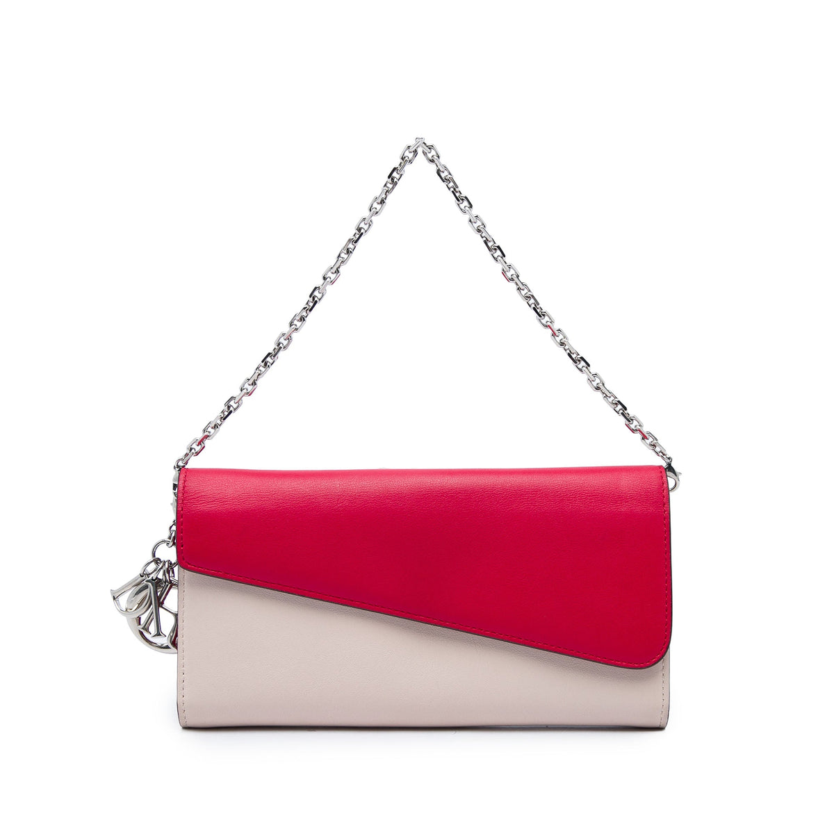 Dior Bicolor Calfskin Diorissimo Recontre Chain Wallet — Brown