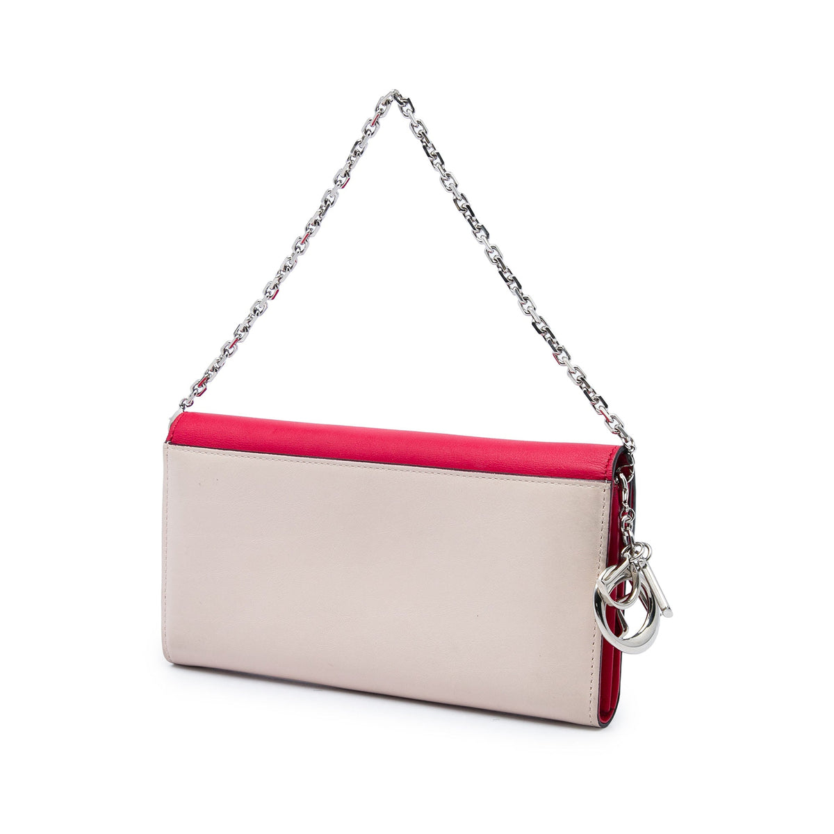 Dior Bicolor Calfskin Diorissimo Recontre Chain Wallet — Brown