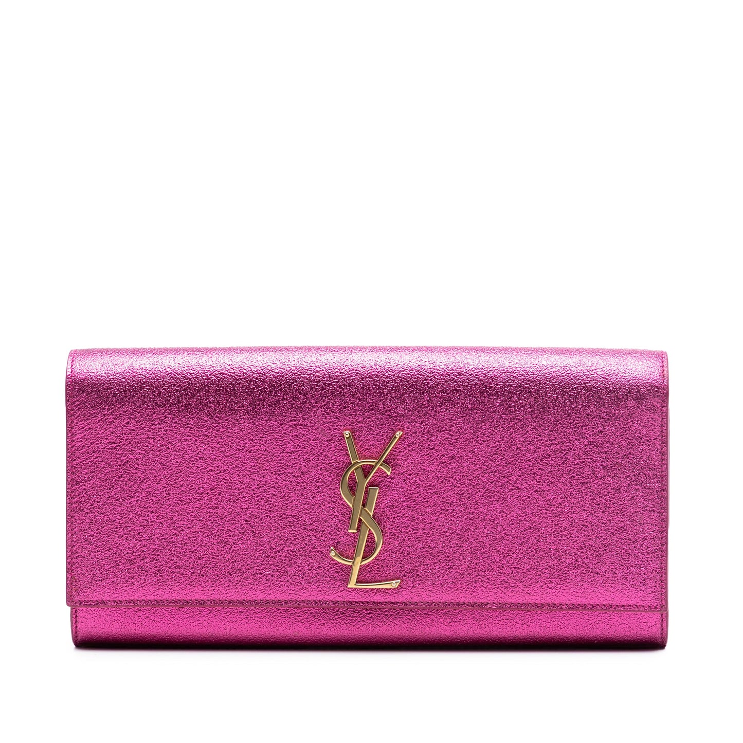 Saint Laurent Metallic Calfskin Monogram Kate Clutch