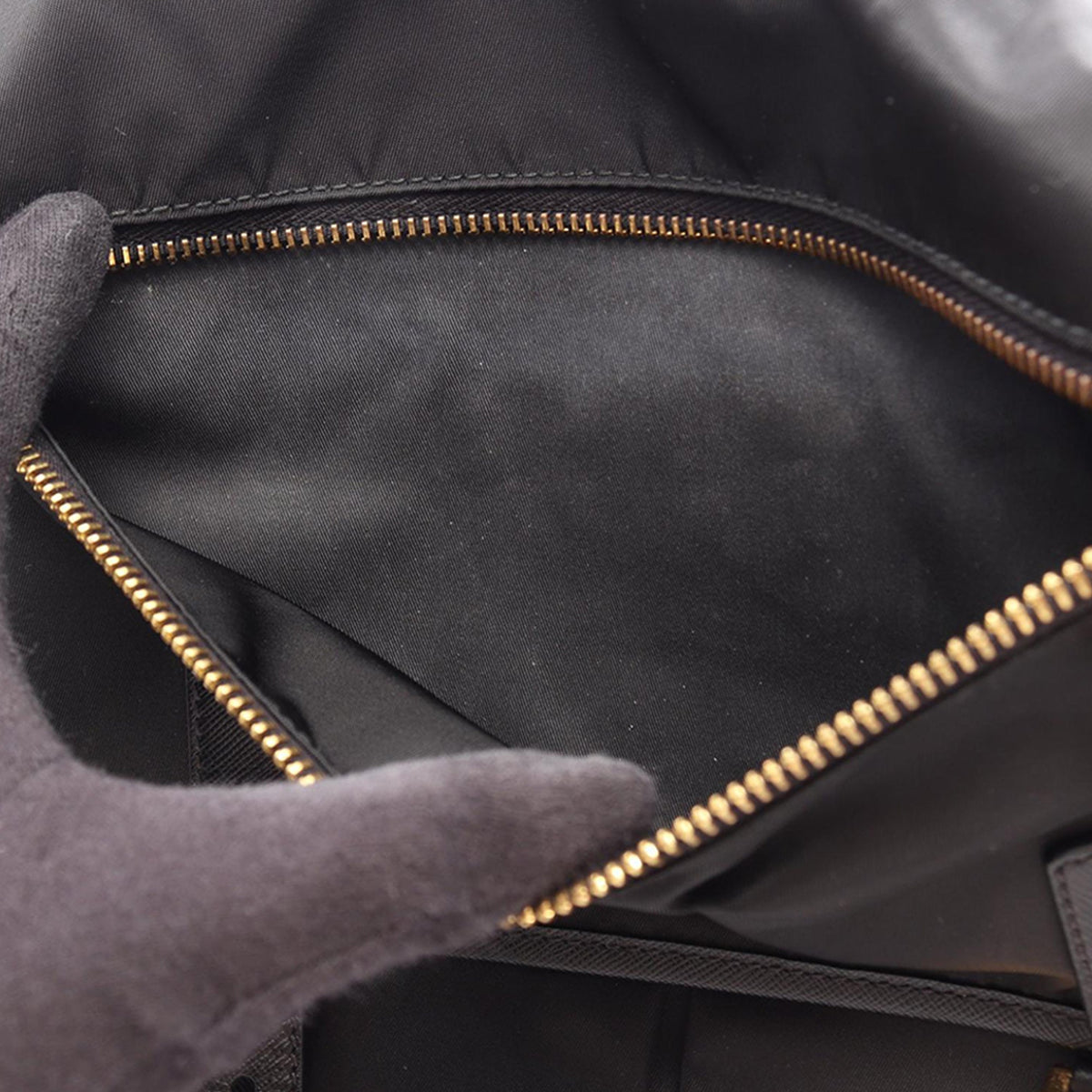 Prada Tessuto Zip Double Buckle Messenger Bag