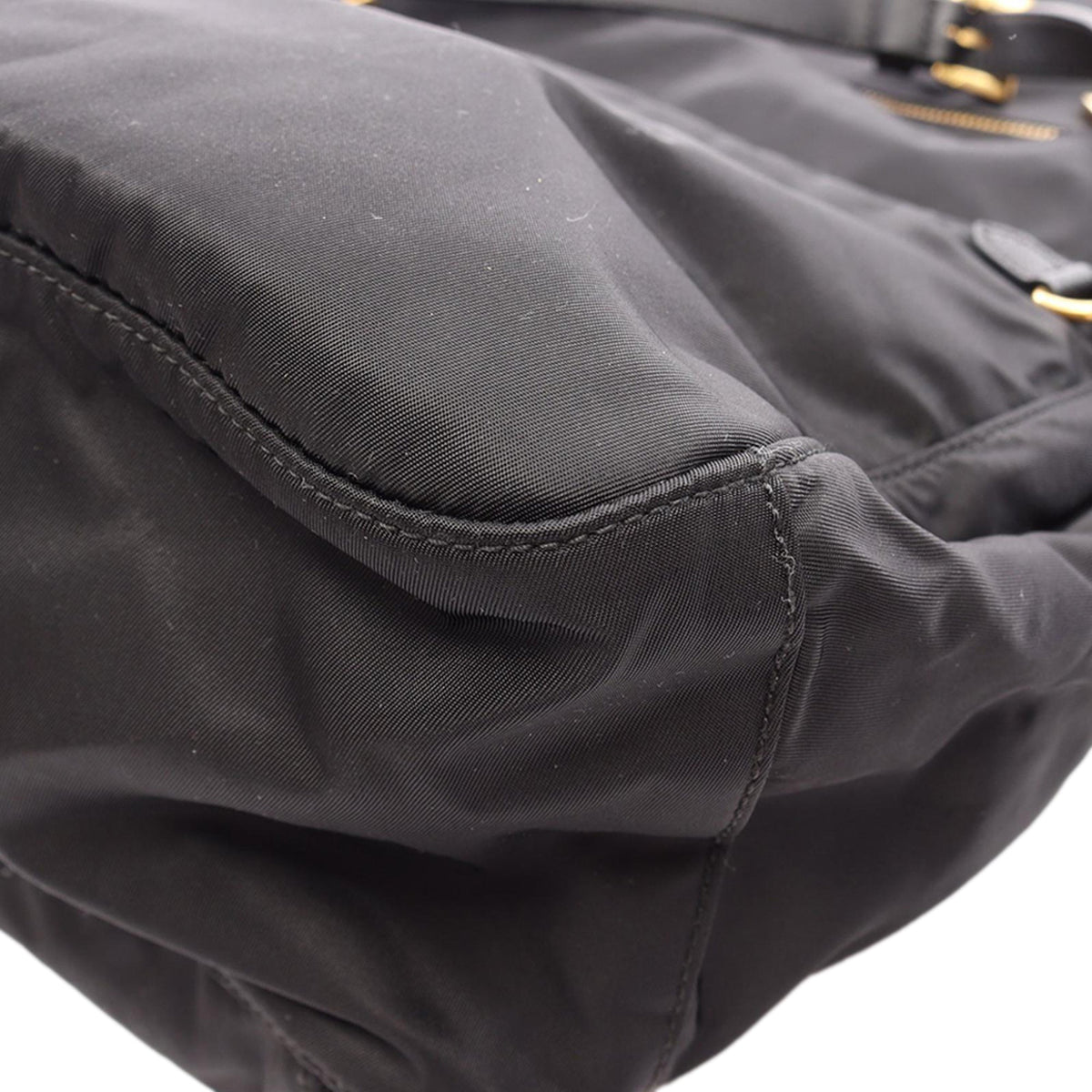 Prada Tessuto Zip Double Buckle Messenger Bag