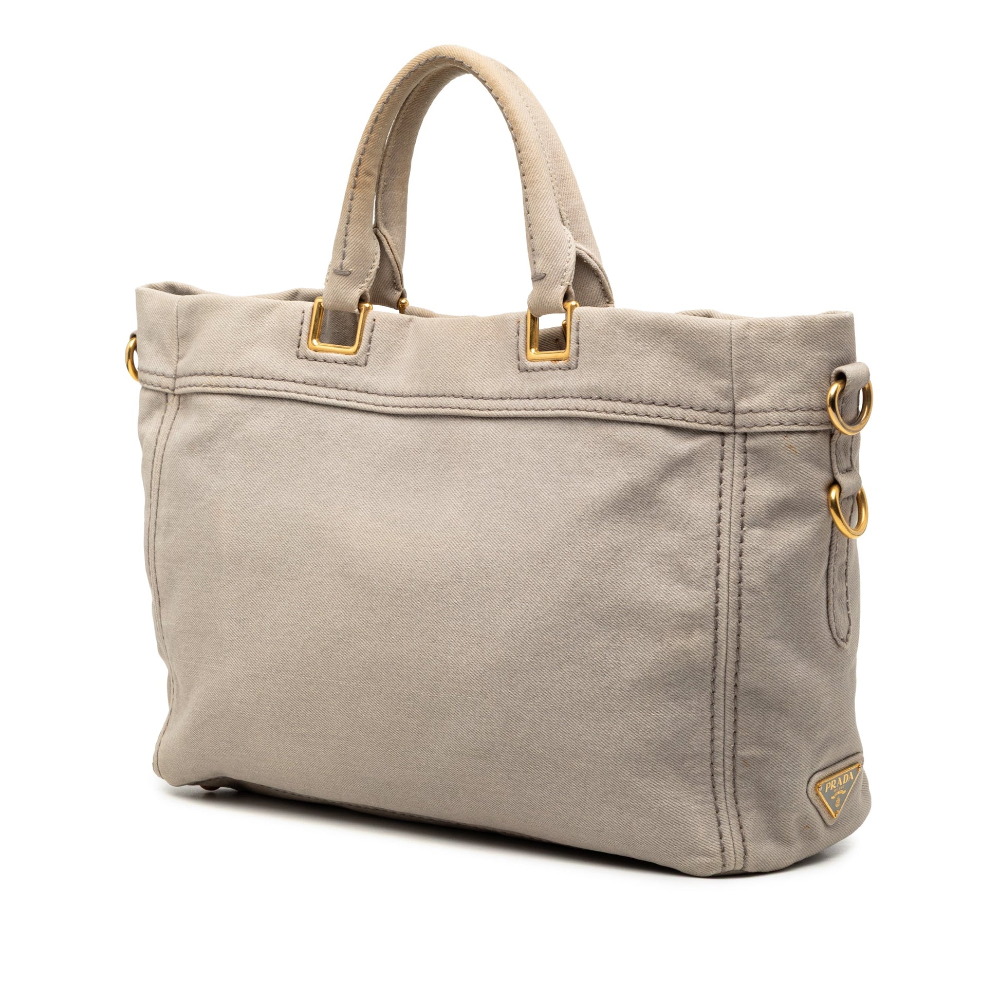 Prada Denim Canapa Logo Satchel