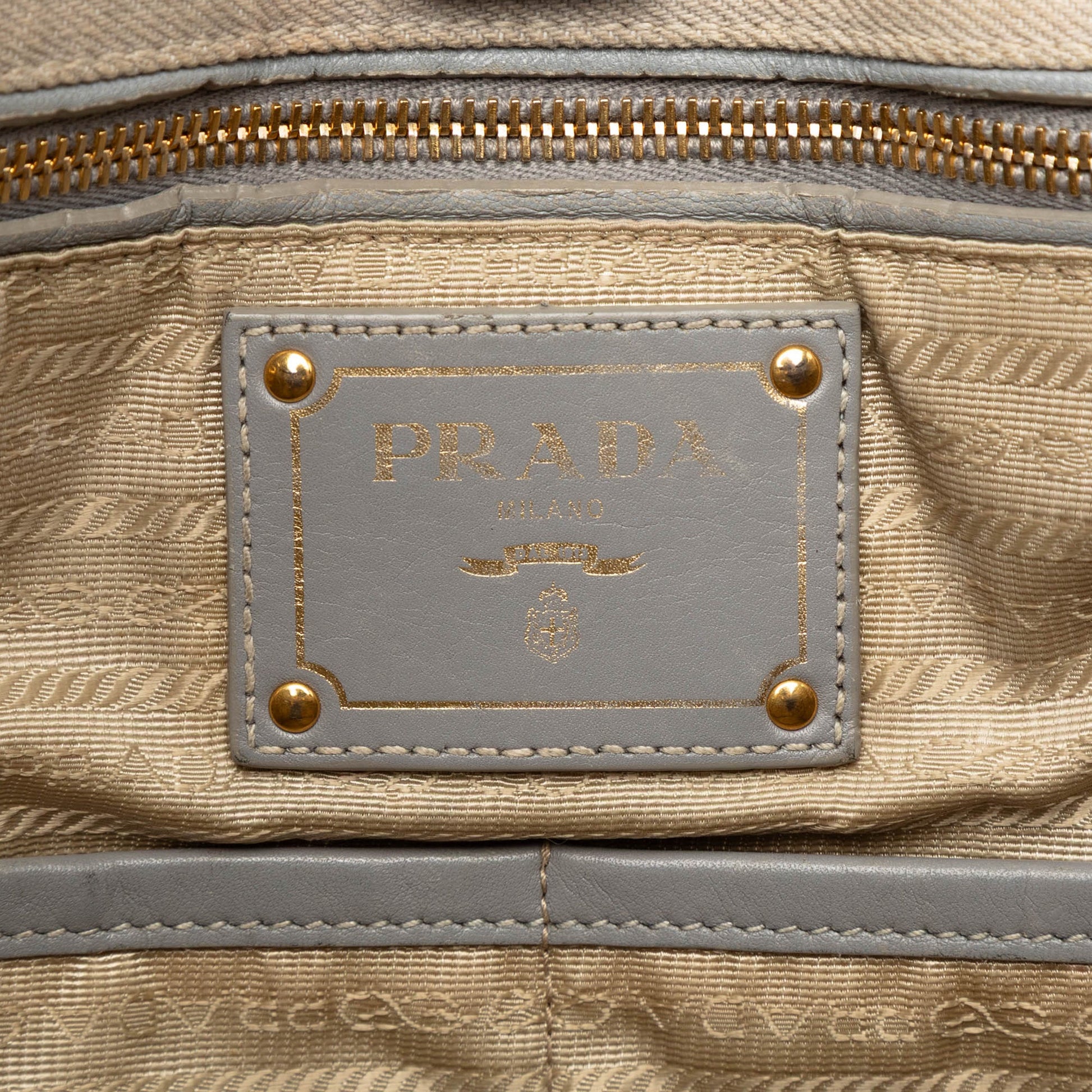 Prada Denim Canapa Logo Satchel