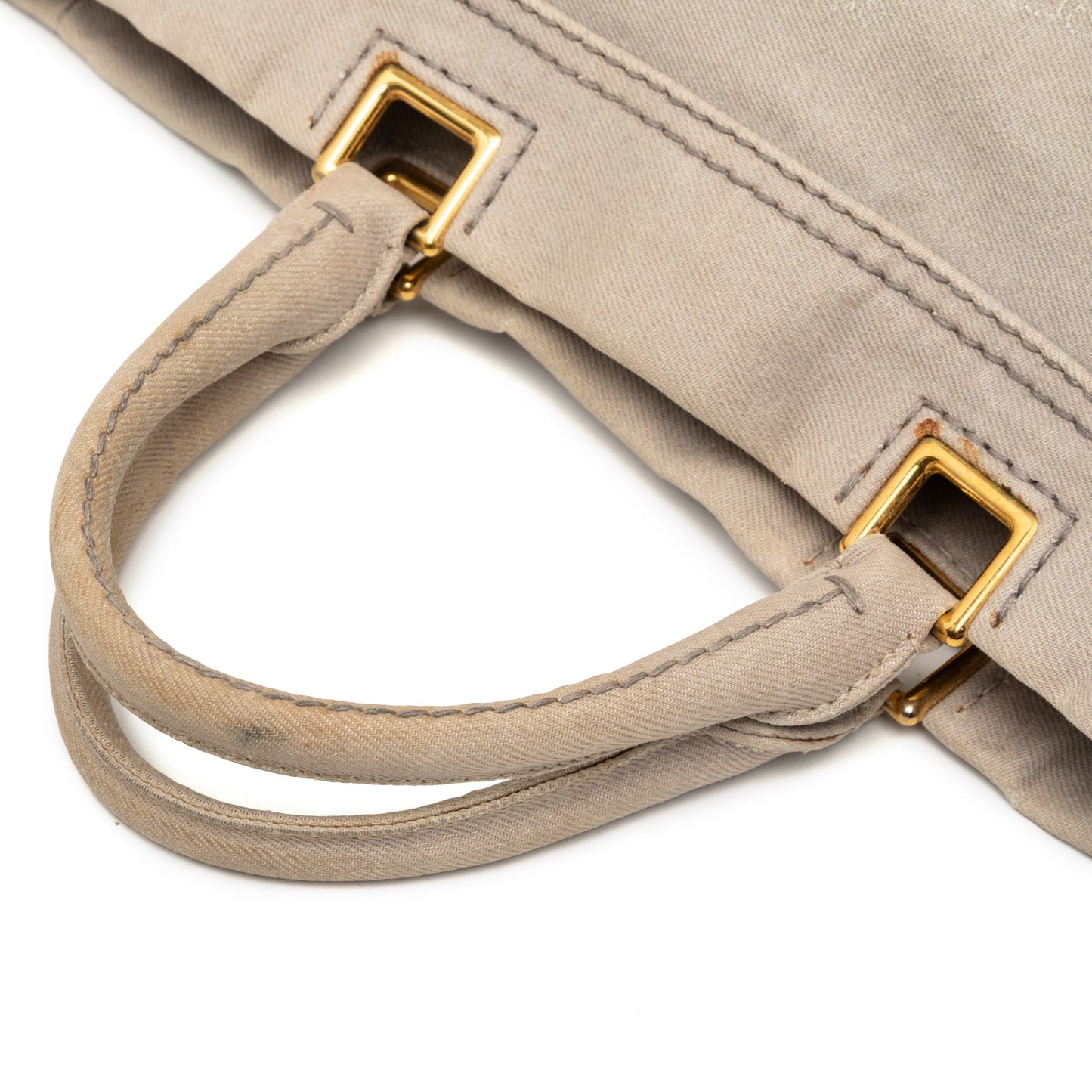 Prada Denim Canapa Logo Satchel