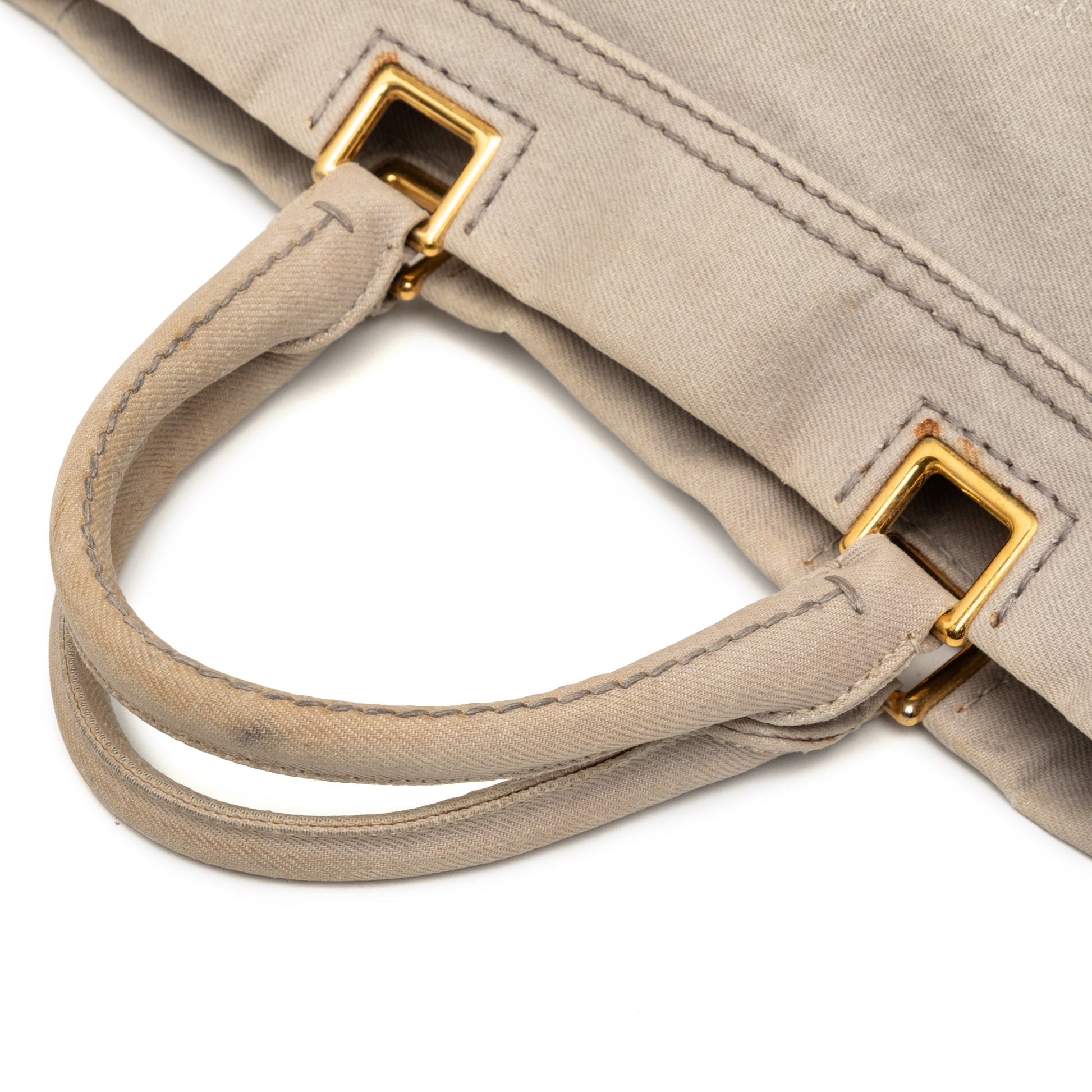 Prada Denim Canapa Logo Satchel
