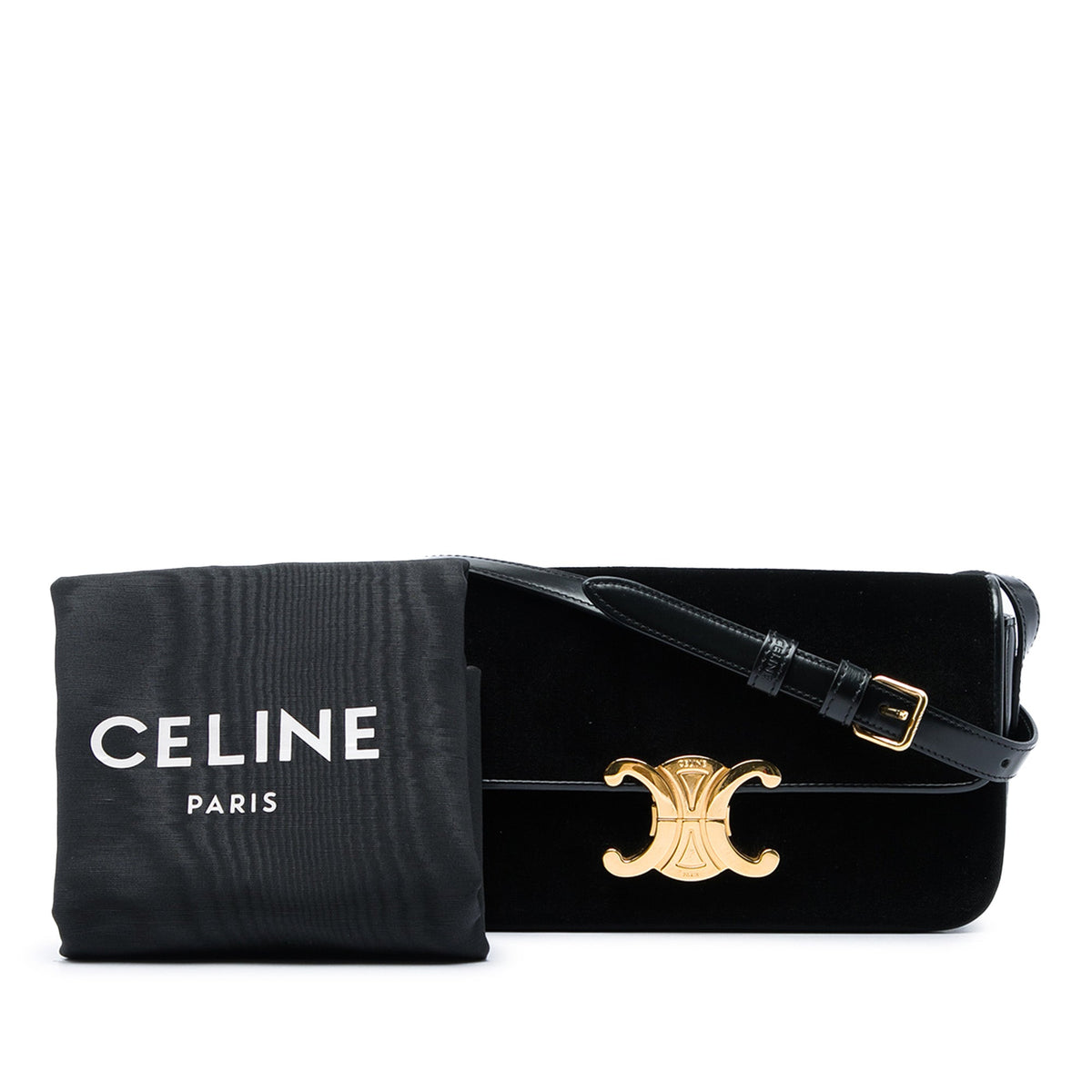 Celine Velvet Claude Shoulder Bag
