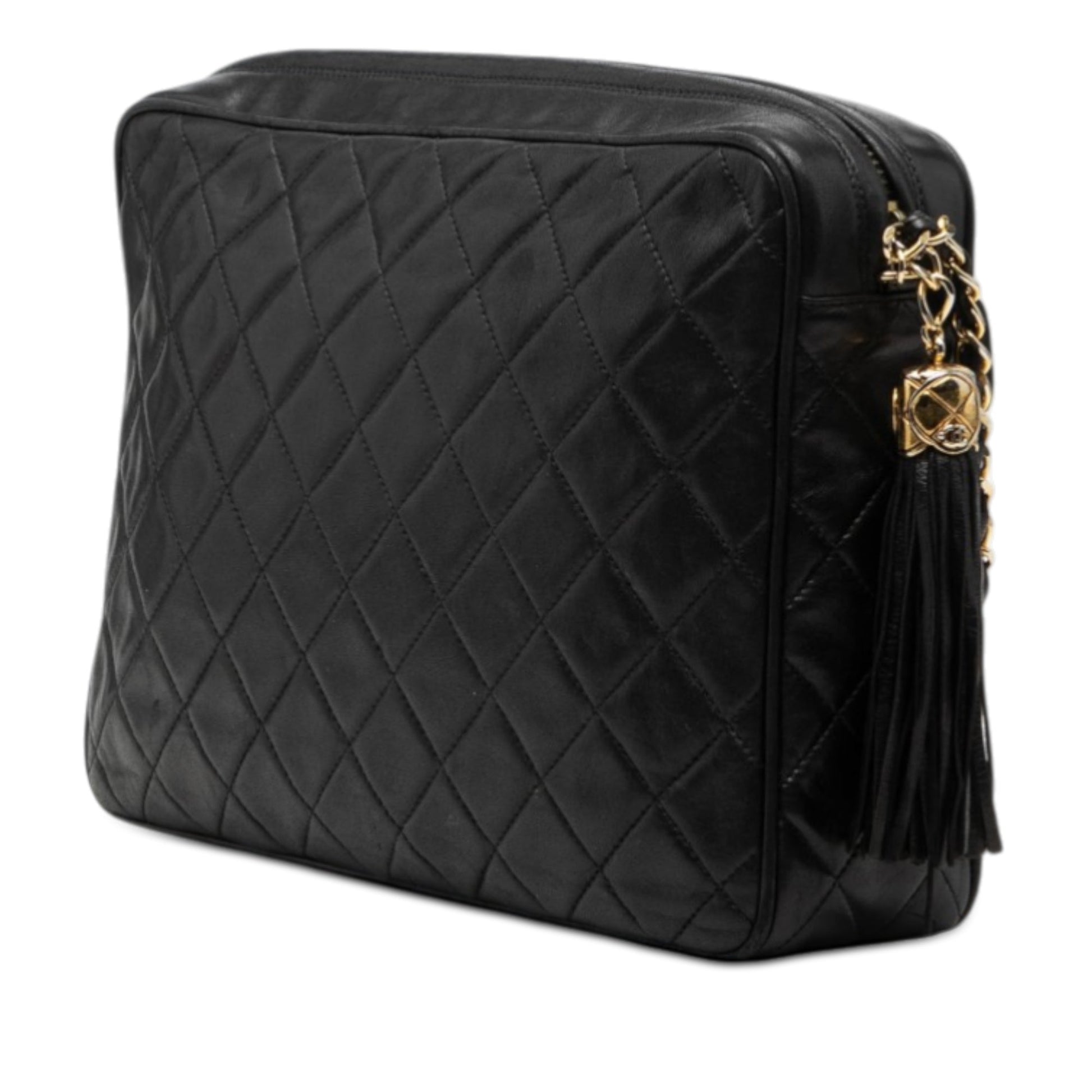 Chanel CC Quilted Lambskin Tassel Flap Camera Bag