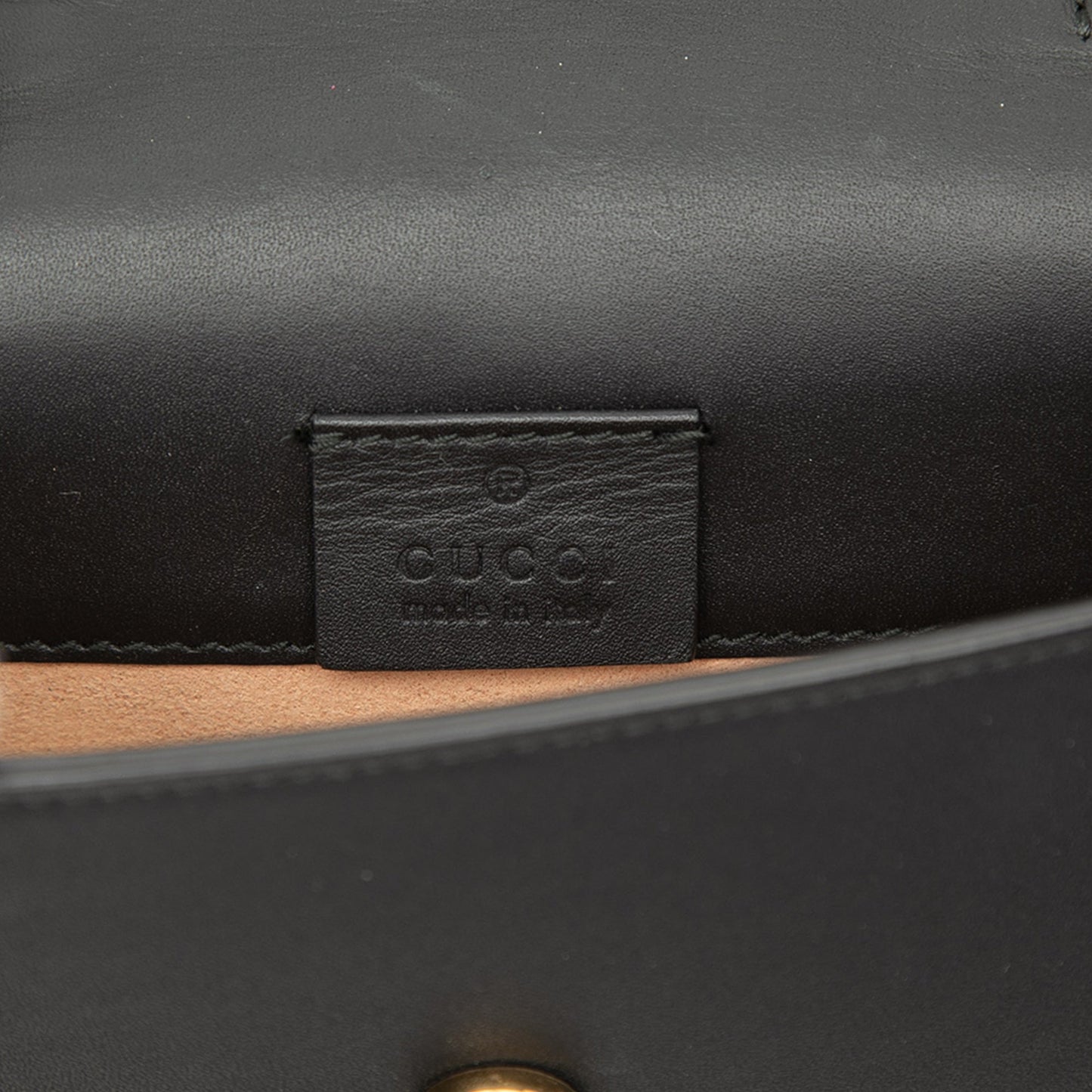 Gucci Super Mini Calfskin Web Sylvie Chain Crossbody