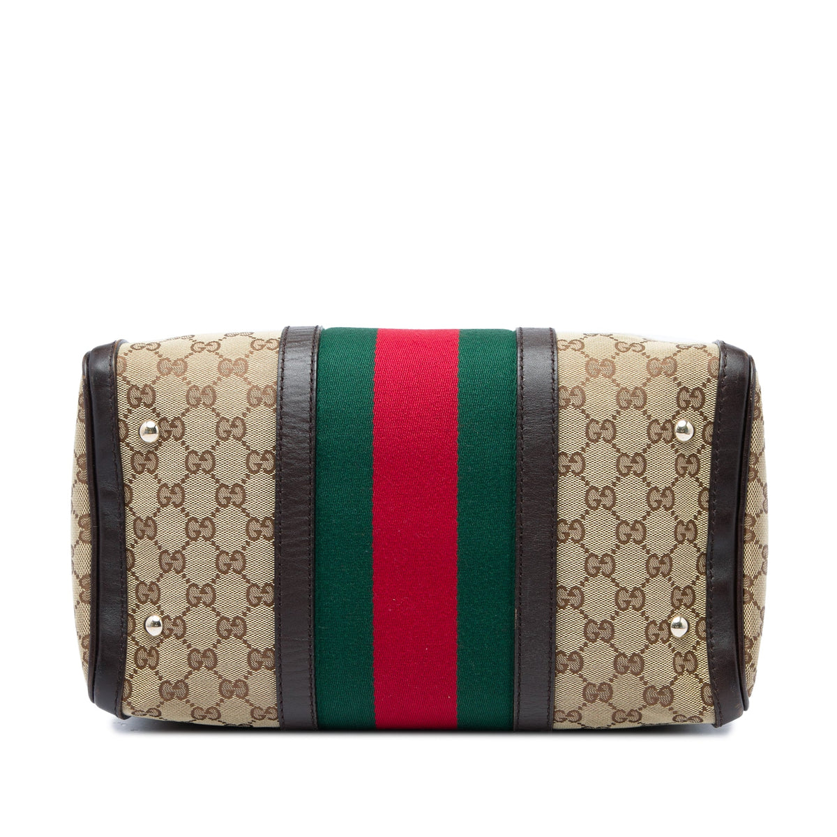 Gucci Medium GG Canvas Web Joy Boston Bag — Beige