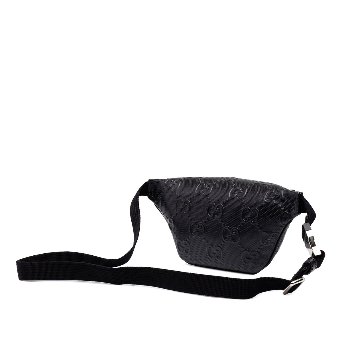 Gucci GG Embossed Perforated Calfskin Belt Bag — Black