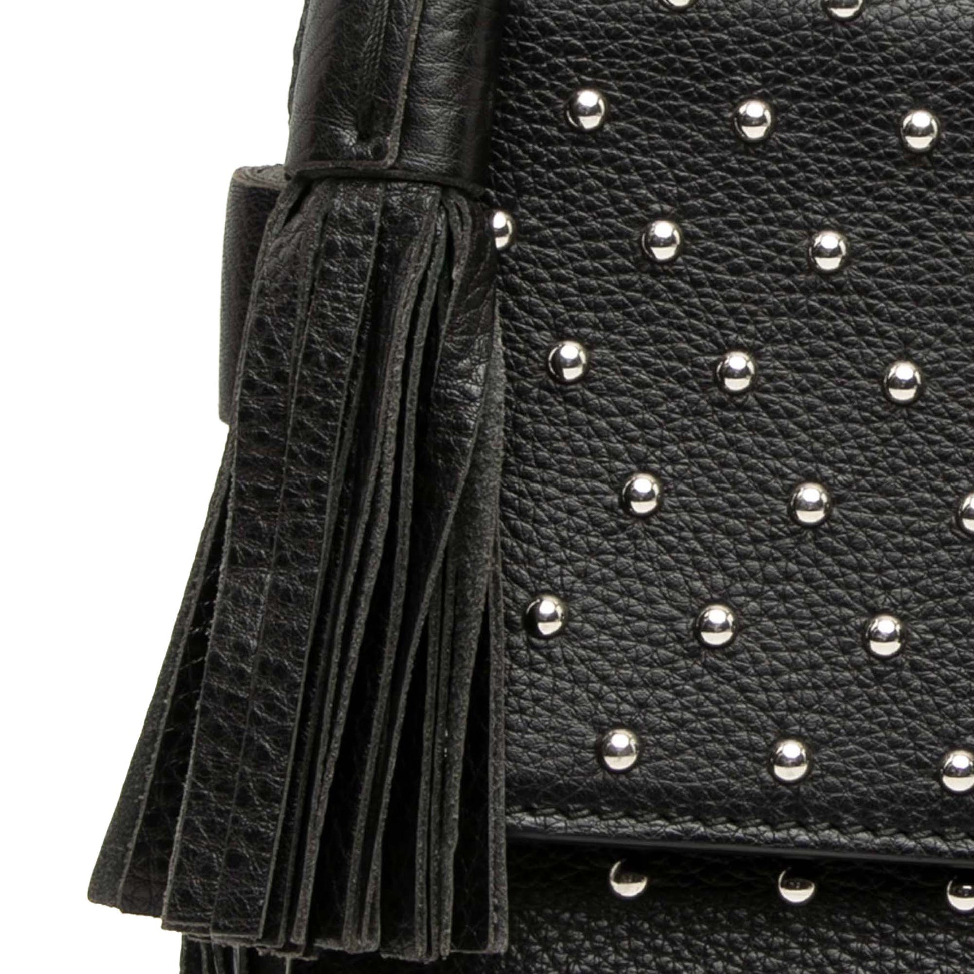 Medium Studded Leather Miss Bamboo Crossbody